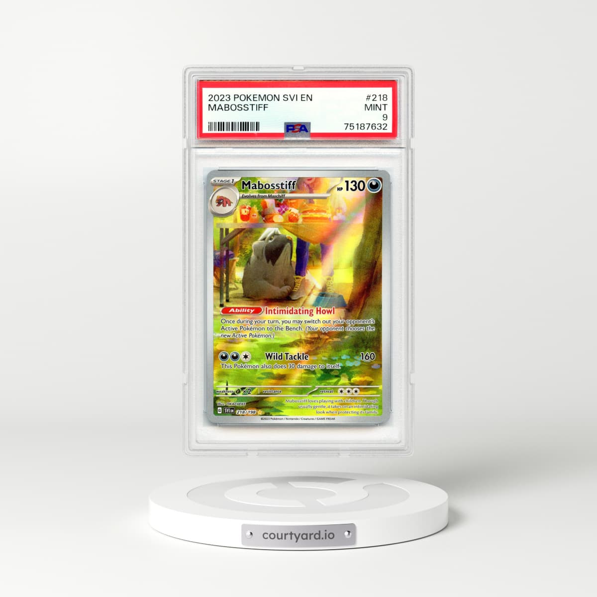 2023 Scarlet & Violet #218 Mabosstiff - Full Art Holo (PSA 9 MINT)