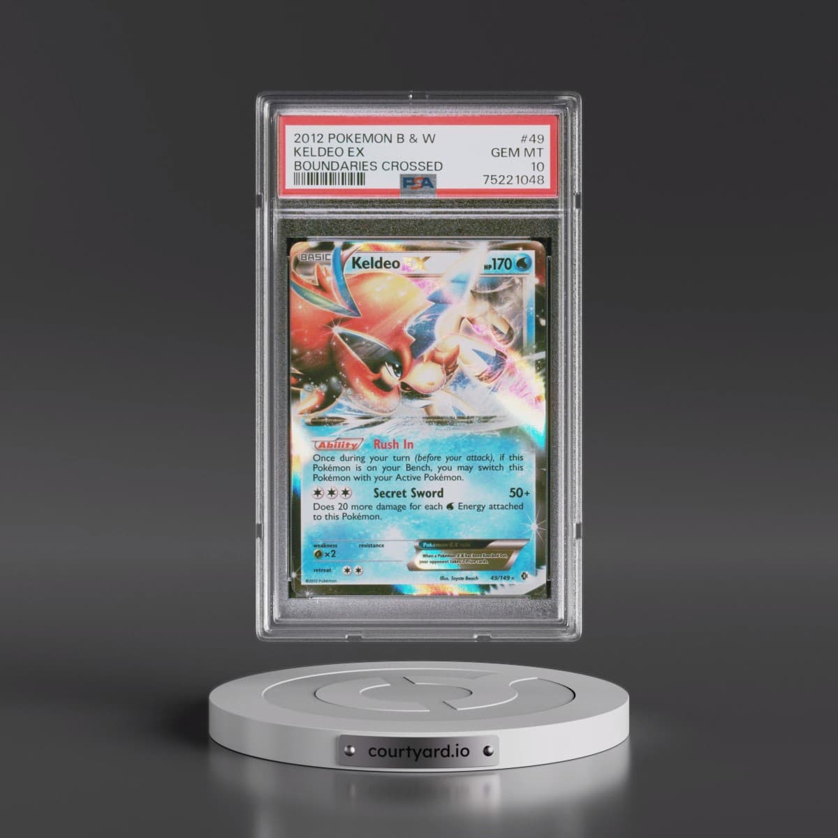2012 Pokémon Black & White Boundaries Crossed #49 Keldeo EX - Holo (PSA 10 GEM MINT)
