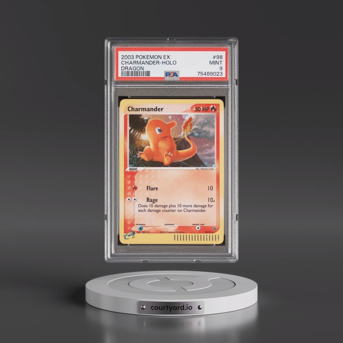 2003 Pokémon EX Dragon #98 Charmander - Holo (PSA 9 MINT)