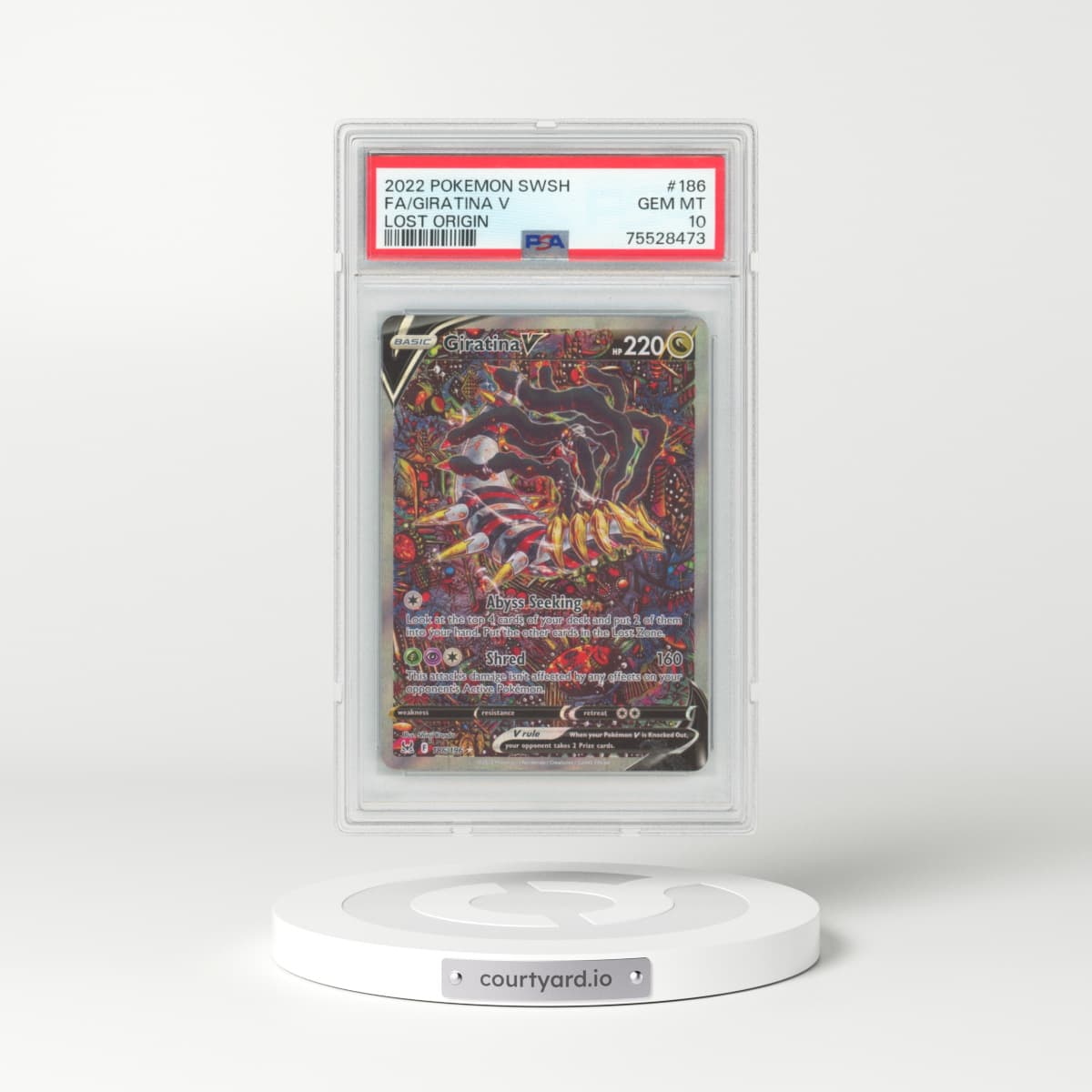 2022 Pokémon Sword & Shield Lost Origin #186 Giratina V - Holo Full Art (PSA 10 GEM MINT)