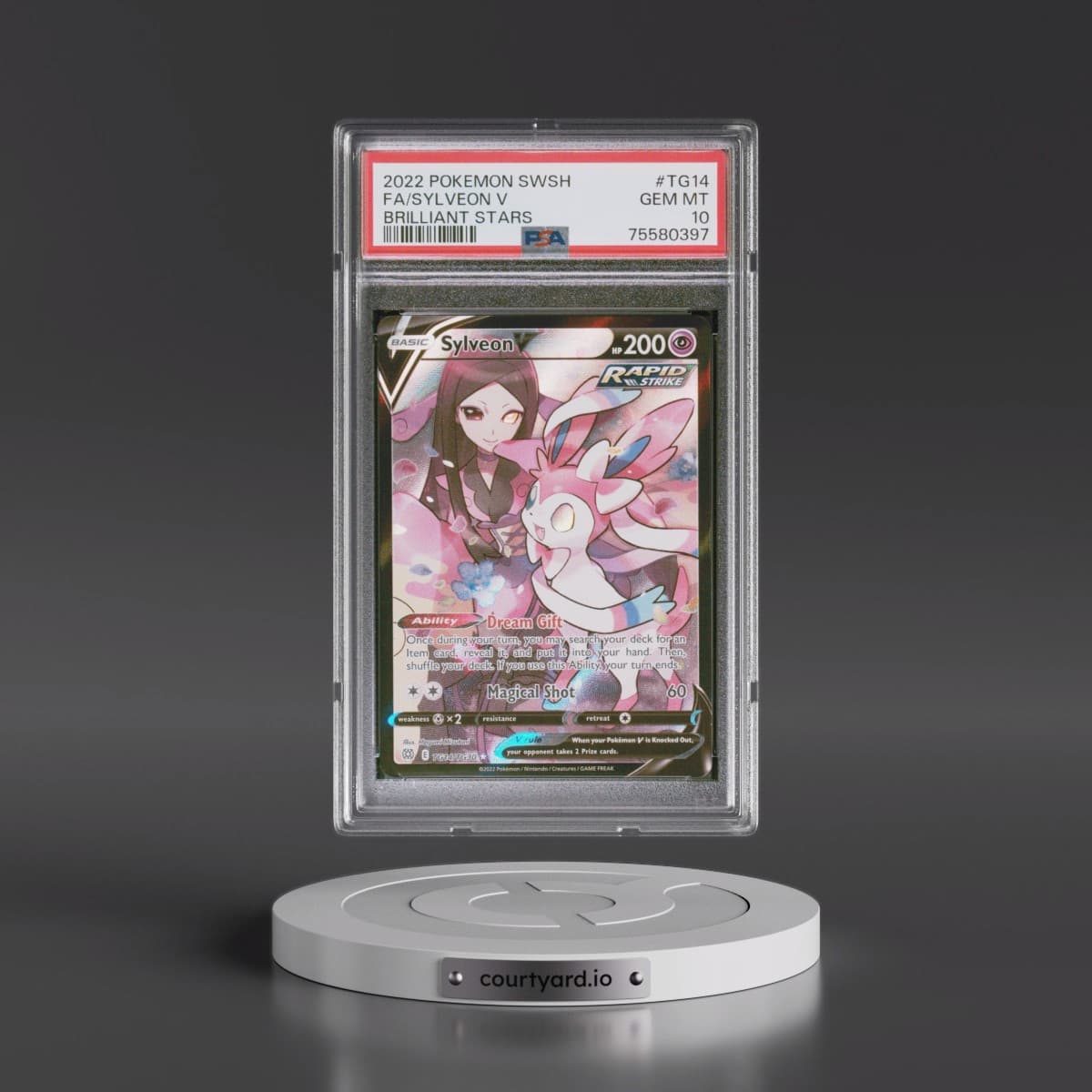 2022 Pokémon Sword & Shield Brilliant Stars #TG14 Sylveon V - Holo Full Art (PSA 10 GEM MINT)