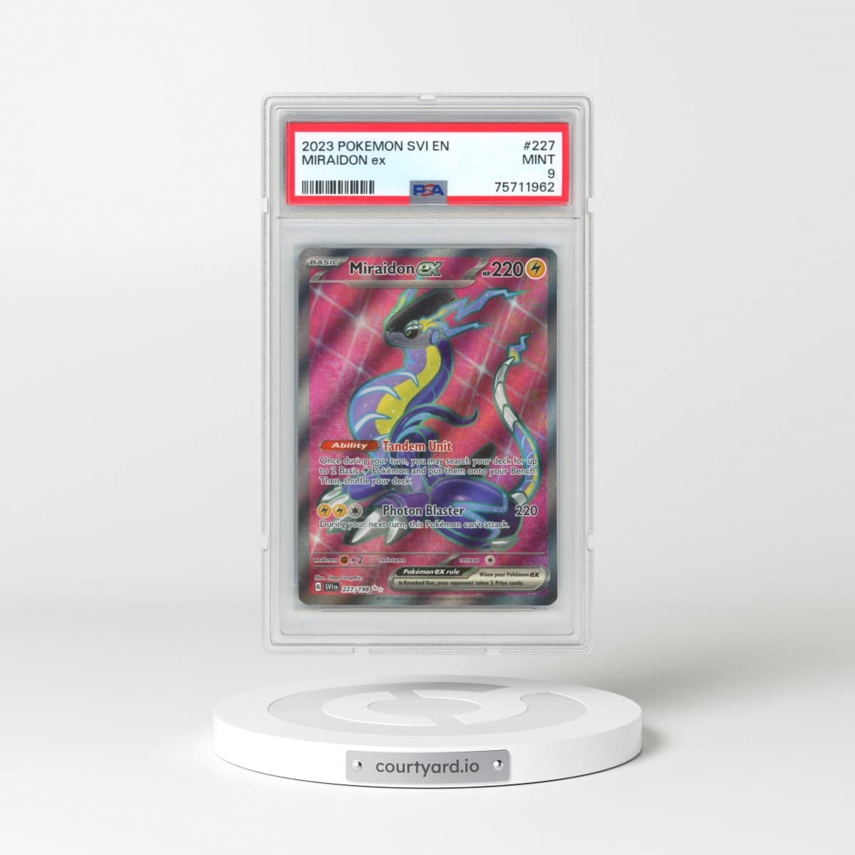 2023 Pokémon Svi EN-Scarlet & Violet #227 Miraidon EX - Holo Ultra Rare (PSA 9 MINT)