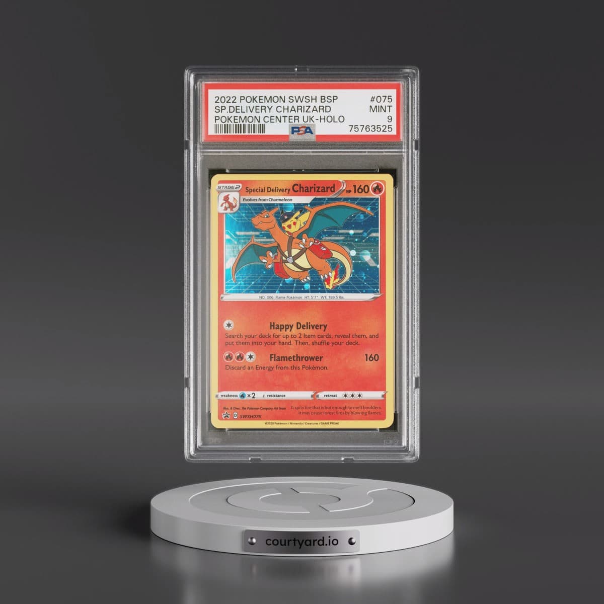 2022 Pokémon Swsh Black Star Promo #075 Special Delivery Charizard - Holo Pokemon Center United Kingdom (PSA 9 MINT)