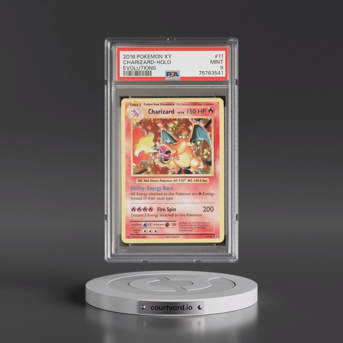 2016 Pokémon XY Evolutions #11 Charizard - Holo (PSA 9 MINT)