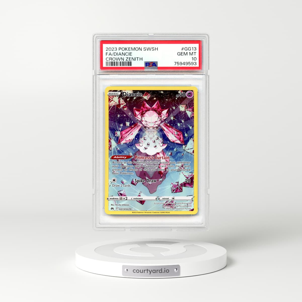 2023 Crown Zenith #GG13 Diancie - Full Art Holo (PSA 10 GEM MINT)