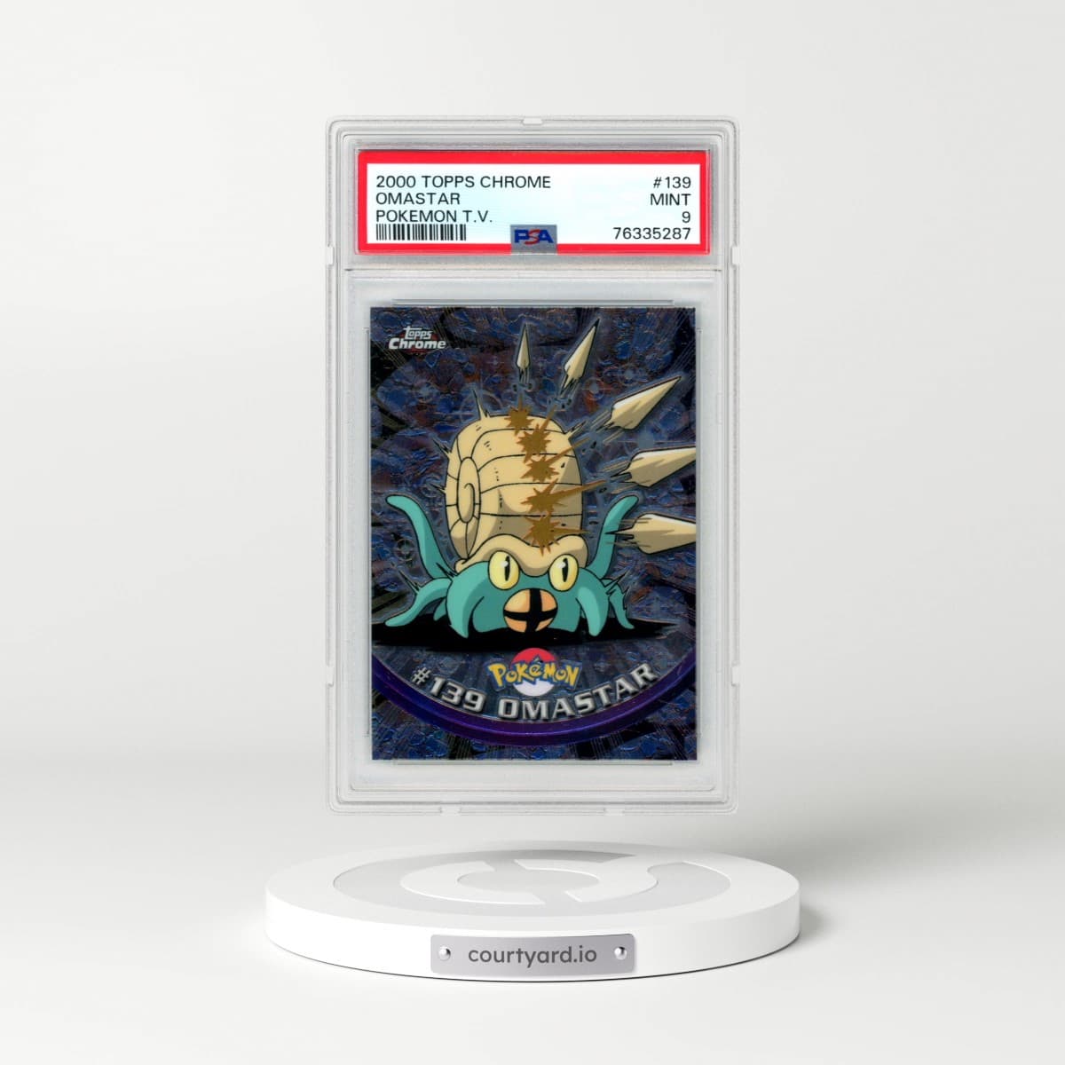 2000 Topps Chrome Pokémon T.V. #139 Omastar (PSA 9 MINT)