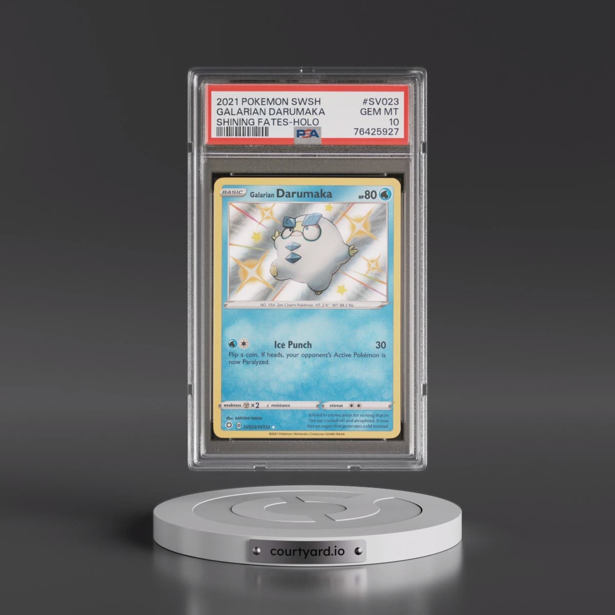 2021 Pokémon Sword & Shield Shining Fates #SV023 Galarian Darumaka - Holo (PSA 10 GEM MINT)