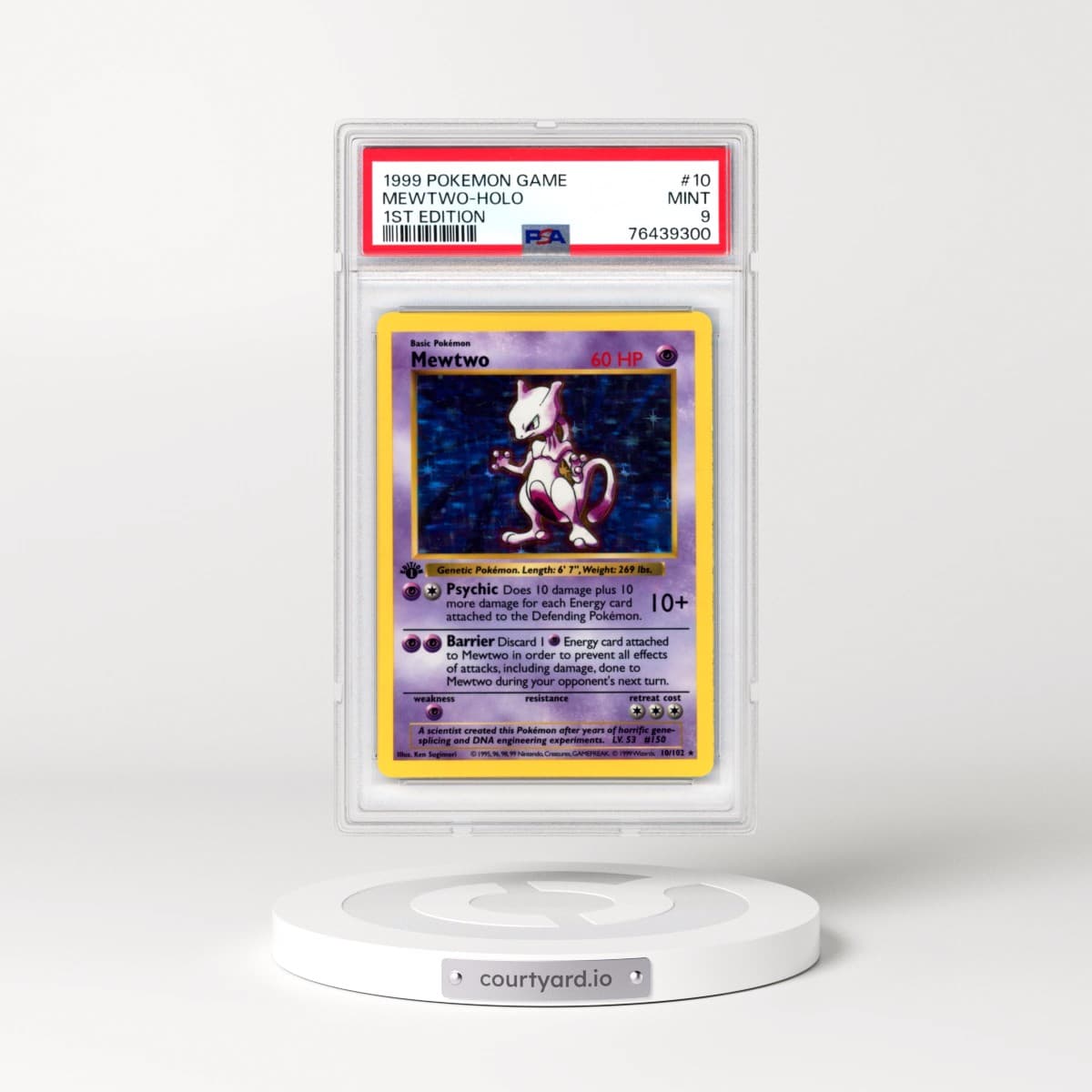 1999 Base Set #10 Mewtwo - 1st Edition Holo (PSA 9 MINT)