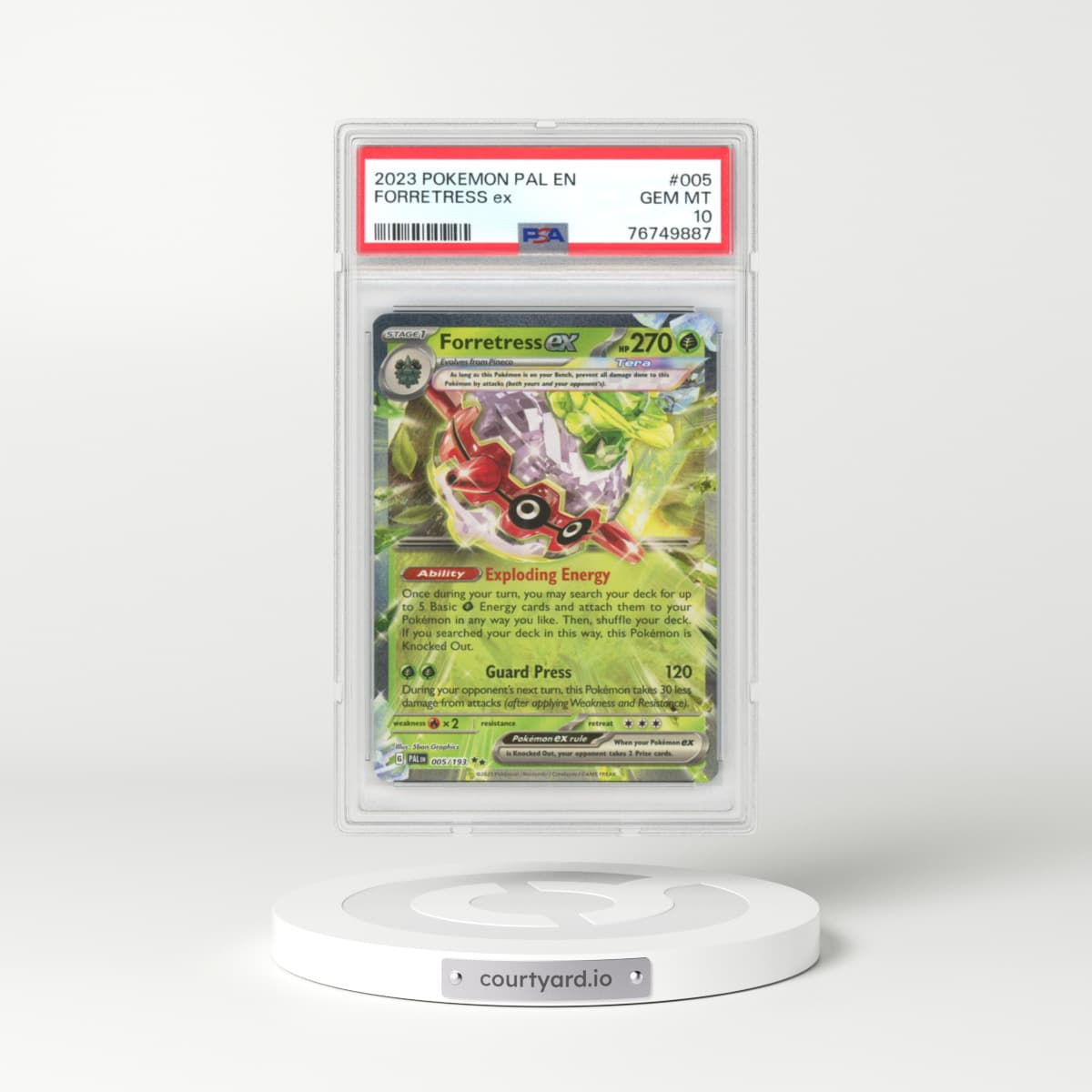 2023 Pokémon Pal EN-Paldea Evolved #005 Forretress EX - Holo (PSA 10 GEM MINT)