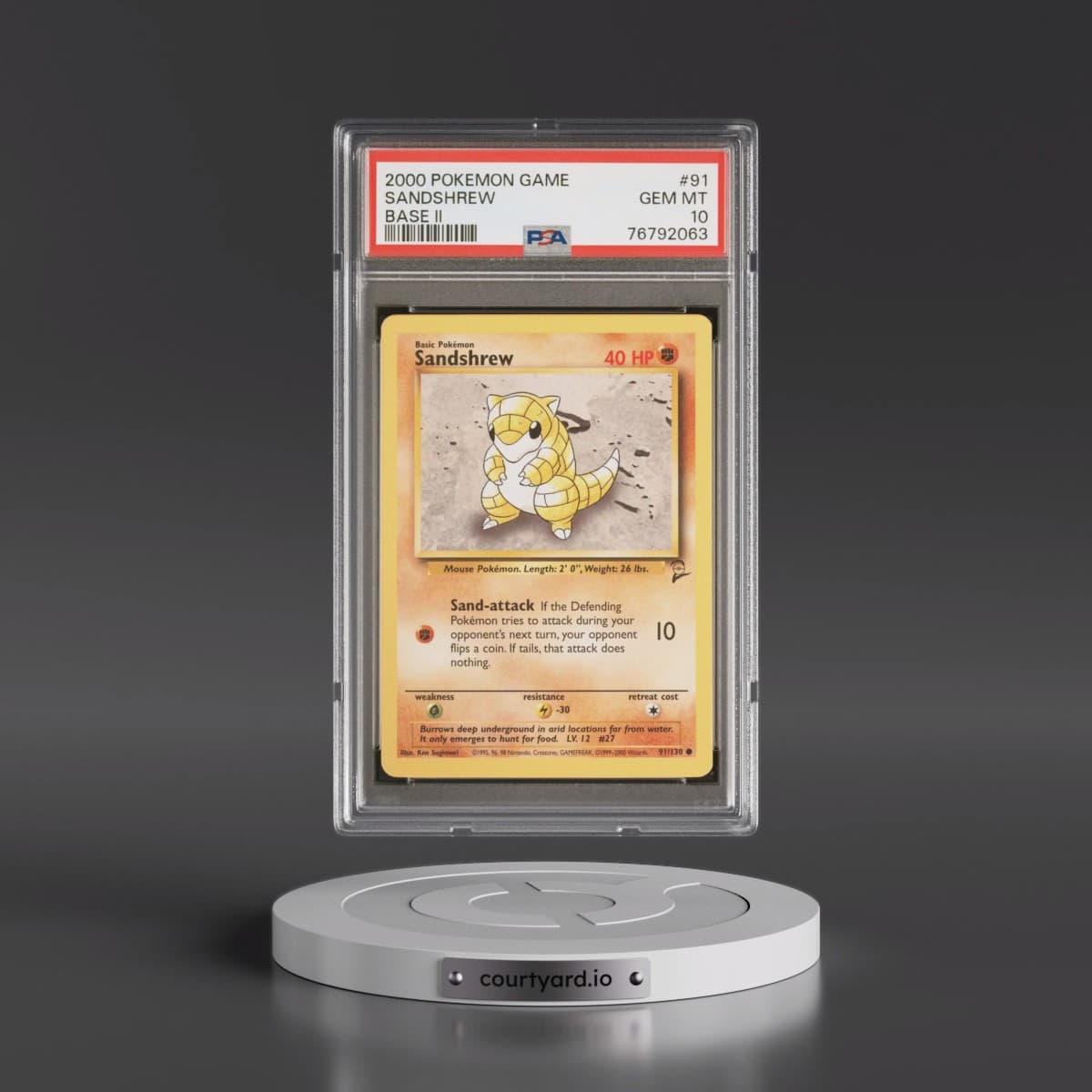 2000 Pokémon Game Base II #91 Sandshrew (PSA 10 GEM MINT)
