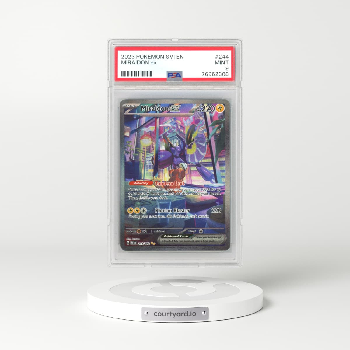 2023 Pokémon Svi EN-Scarlet & Violet #244 Miraidon EX - Holo Special Illustration Rare (PSA 9 MINT)