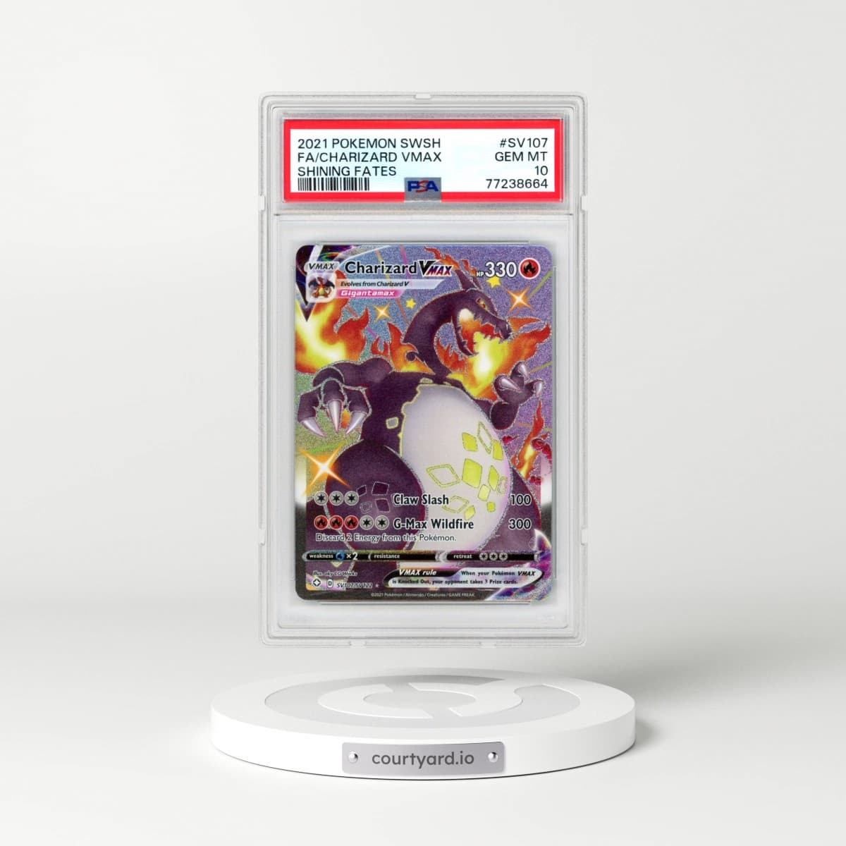 2021 Pokémon Sword & Shield Shining Fates #SV107 Charizard Vmax - Full Art (PSA 10 GEM MINT)