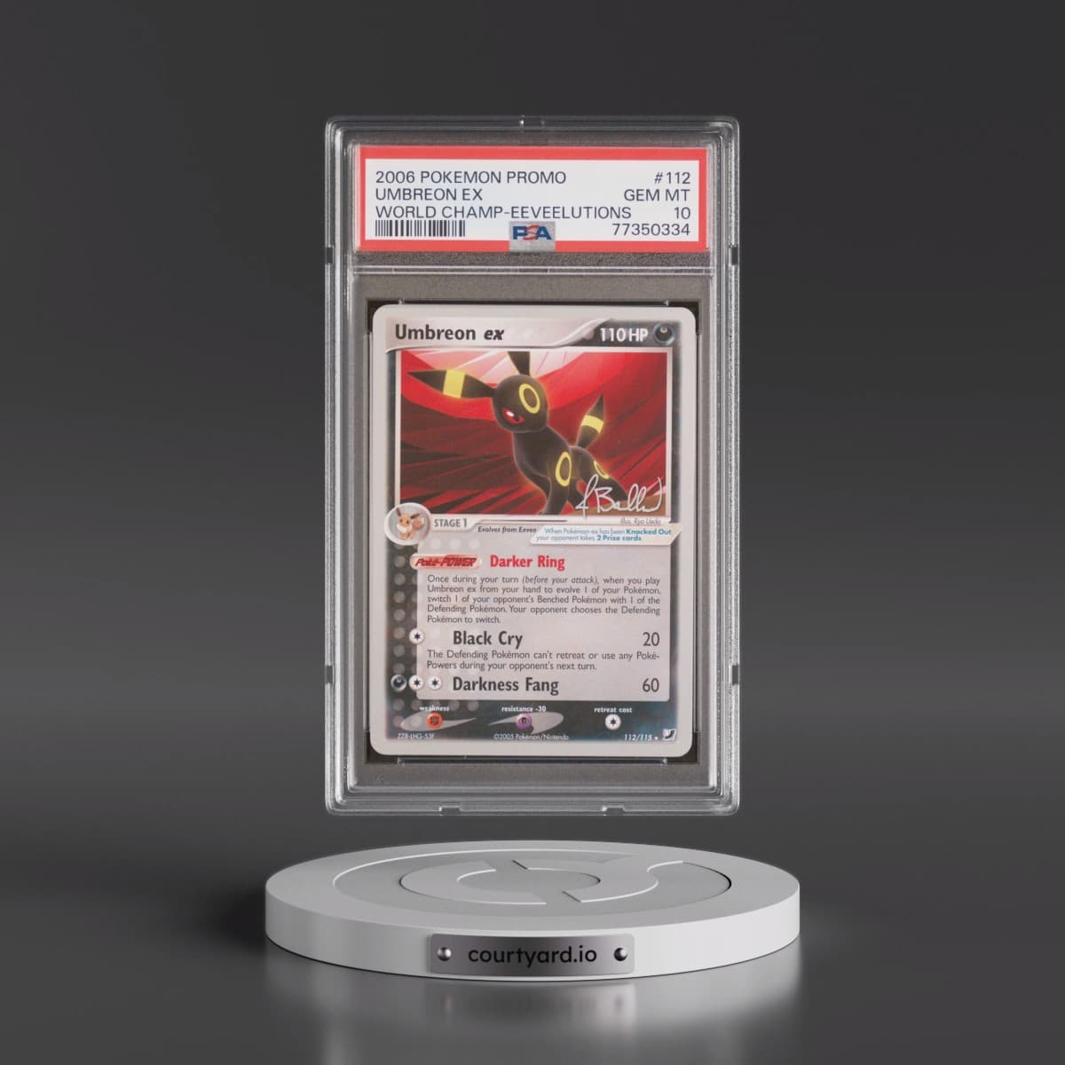 2006 Pokémon World Championships Promo #112 Umbreon EX - Holo Eeveelutions (PSA 10 GEM MINT)