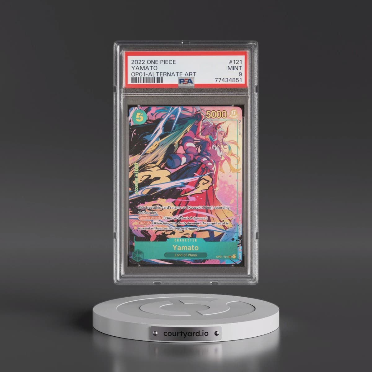 2022 One Piece OP01-Romance Dawn #121 Yamato - Alternate Art (PSA 9 MINT)