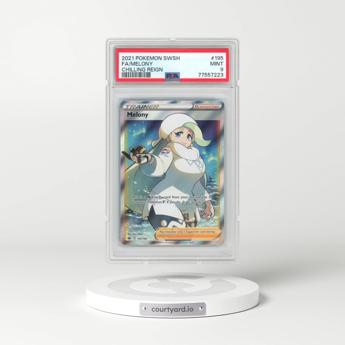 2021 Pokémon Sword & Shield Chilling Reign #195 Melony - Full Art (PSA 9 MINT)