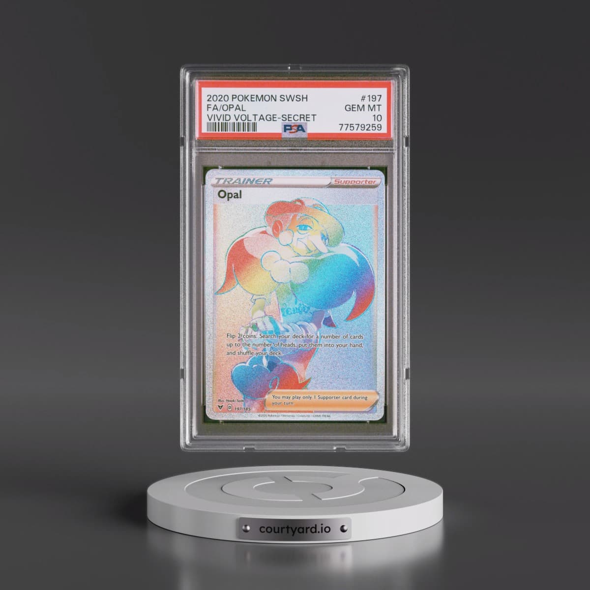2020 Pokémon Sword & Shield Vivid Voltage #197 Opal - Full Art Secret (PSA 10 GEM MINT)