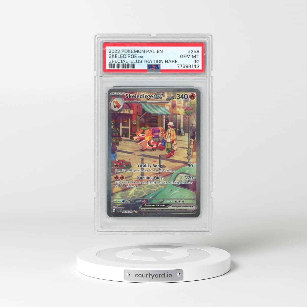 2023 Pokémon Pal EN-Paldea Evolved #258 Skeledirge EX - Holo Special Illustration Rare (PSA 10 GEM MINT)