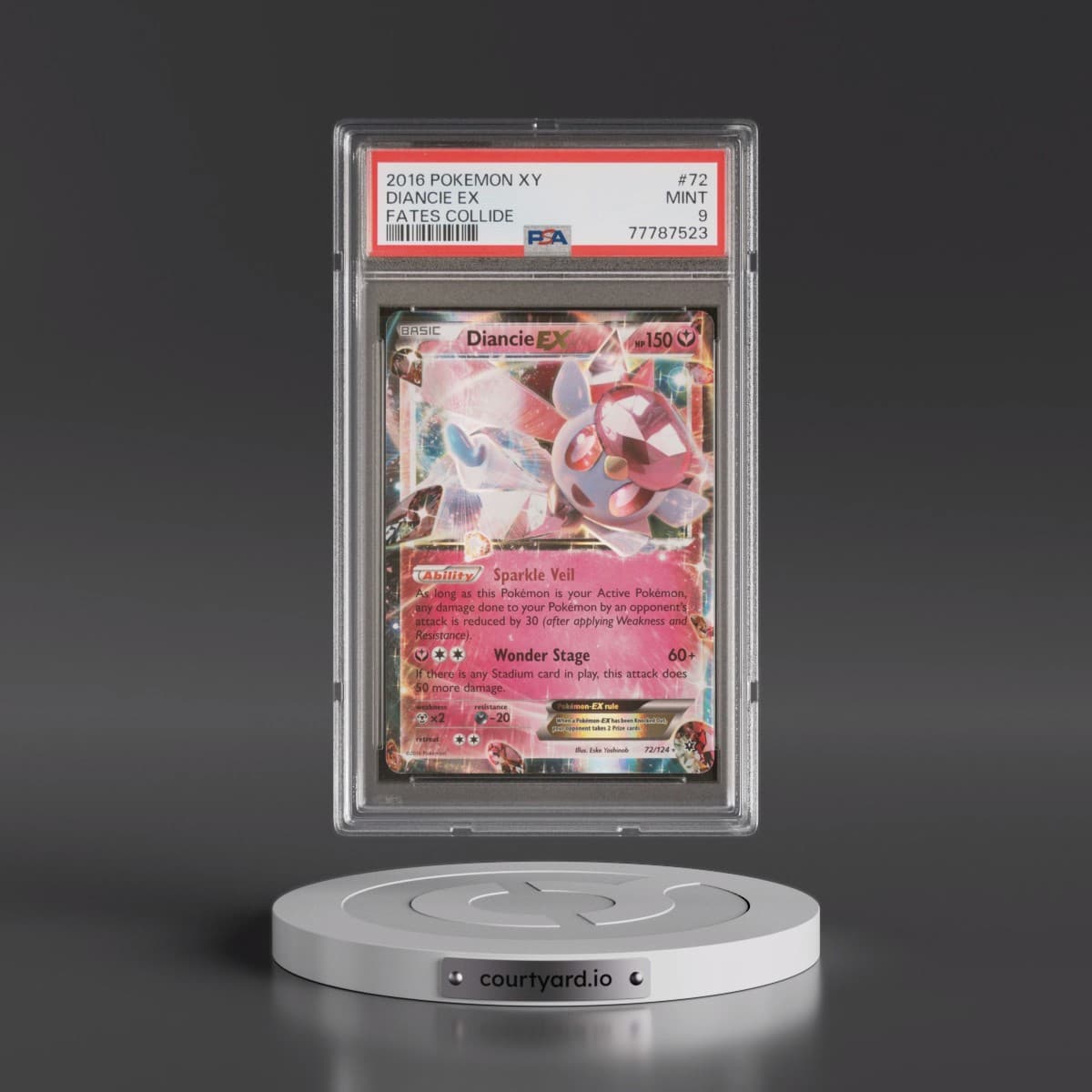 2016 Pokémon XY Fates Collide #72 Diancie EX - Holo (PSA 9 MINT)