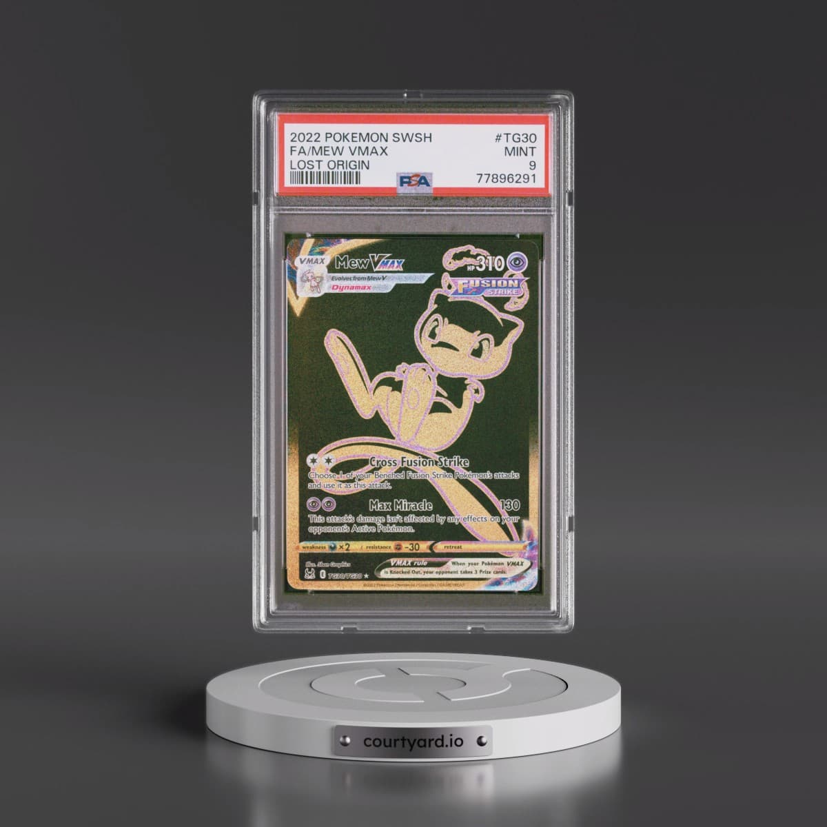 2022 Pokémon Sword & Shield Lost Origin #TG30 Mew Vmax - Full Art (PSA 9 MINT)