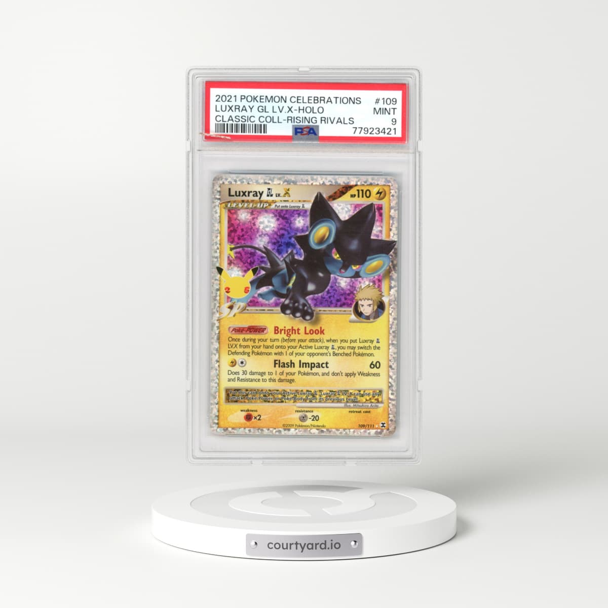 2021 Celebrations - Classic Collection #109 Luxray GL LV.X - Rising Rivals Holo (PSA 9 MINT)