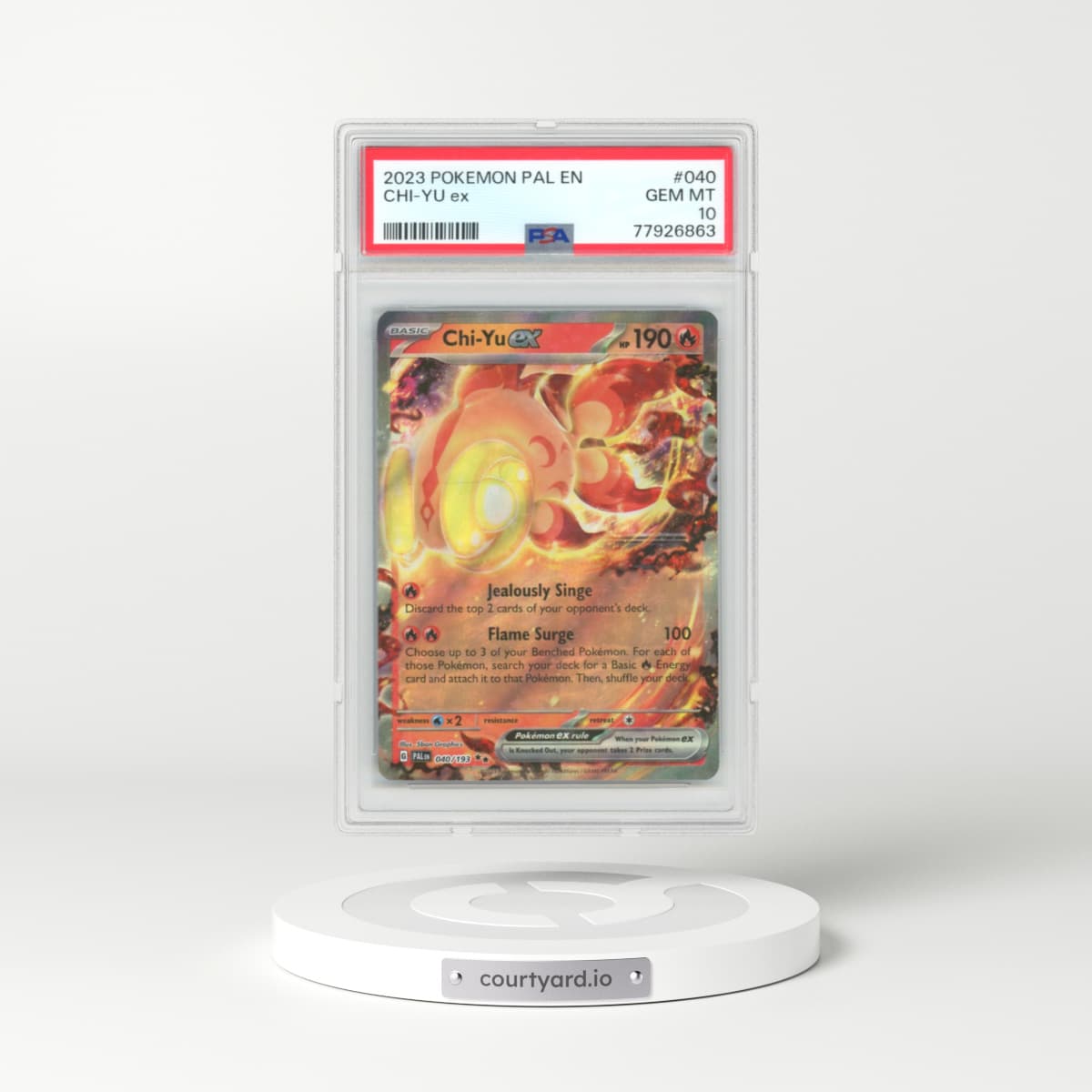 2023 Pokémon Pal EN-Paldea Evolved #040 Chi-YU EX (PSA 10 GEM MINT)