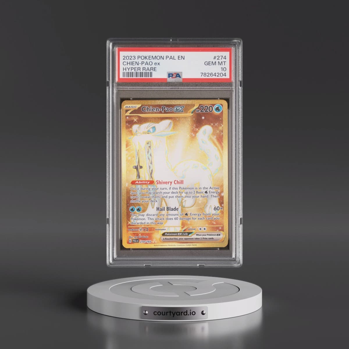 2023 Pokémon Pal EN-Paldea Evolved #274 Chien-Pao EX - Holo Hyper Rare (PSA 10 GEM MINT)