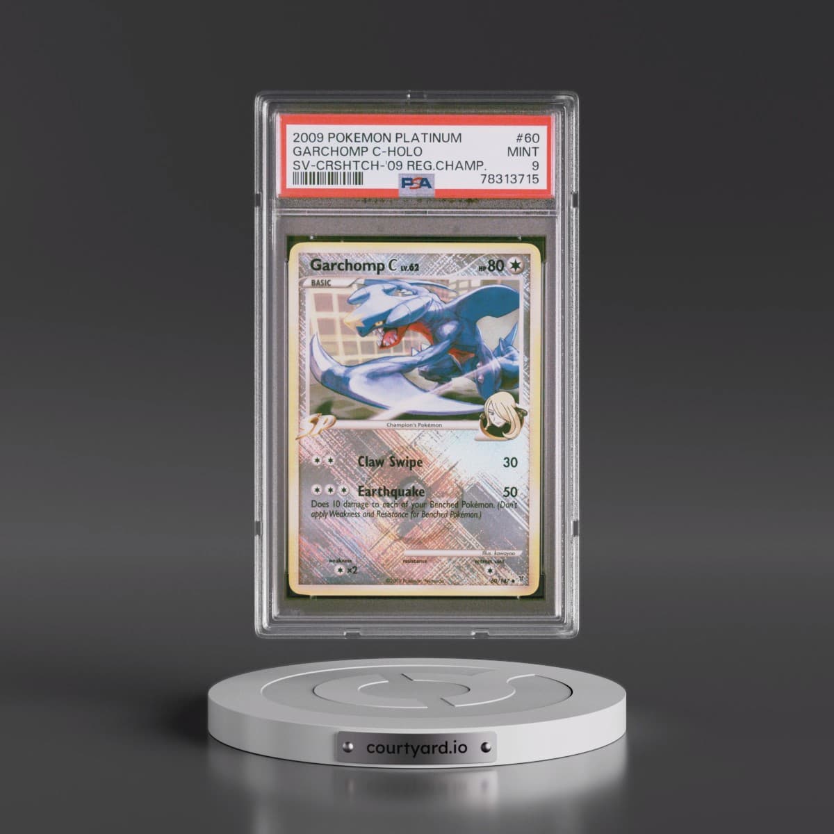 2009 Pokémon Platinum Supreme Victors #60 Garchomp C - Holo Crosshatch-2009 Regional Championships (PSA 9 MINT)