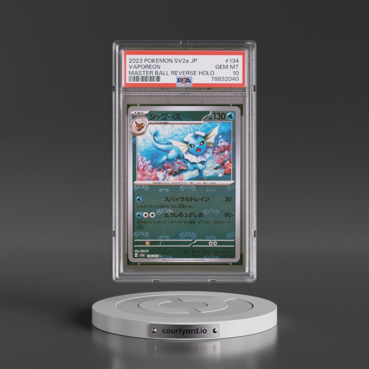 2023 Pokémon Sv2a-Pokémon 151 #134 Vaporeon - Reverse Holo Master Ball (PSA 10 GEM MINT)