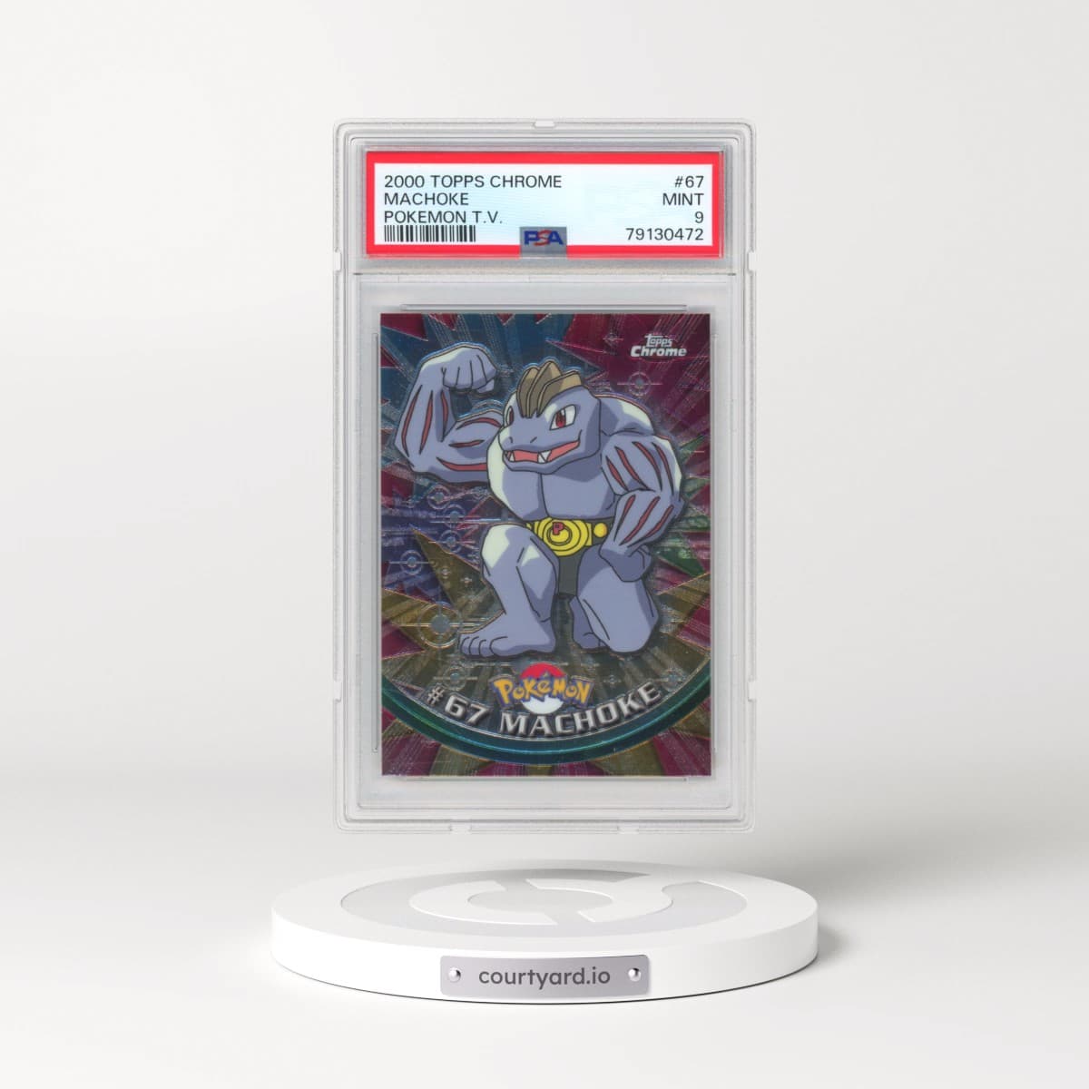 2000 Topps Chrome Pokémon T.V. #67 Machoke (PSA 9 MINT)
