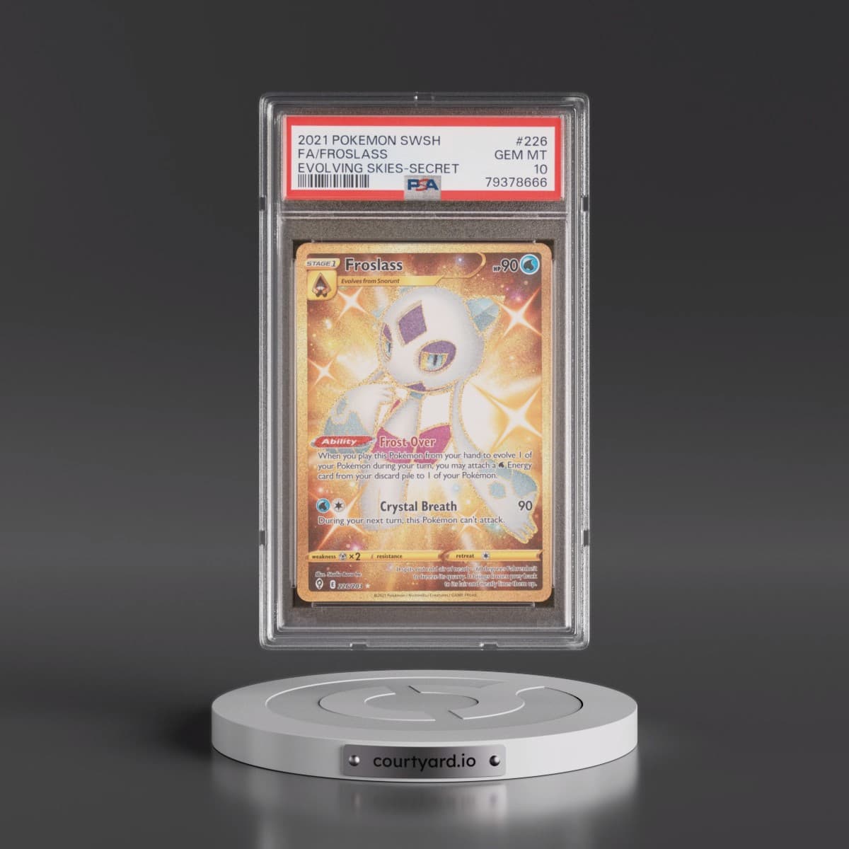 2021 Pokémon Sword & Shield Evolving Skies #226 Froslass - Full Art Secret (PSA 10 GEM MINT)