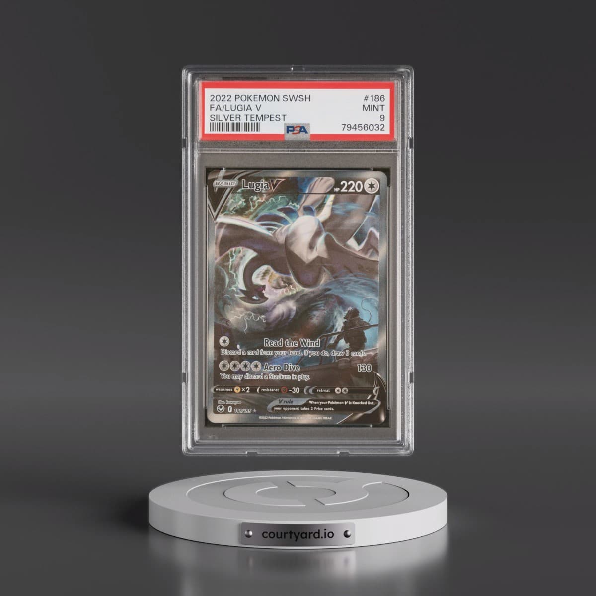 2022 Pokémon Sword & Shield Silver Tempest #186 Lugia V - Holo Full Art (PSA 9 MINT)
