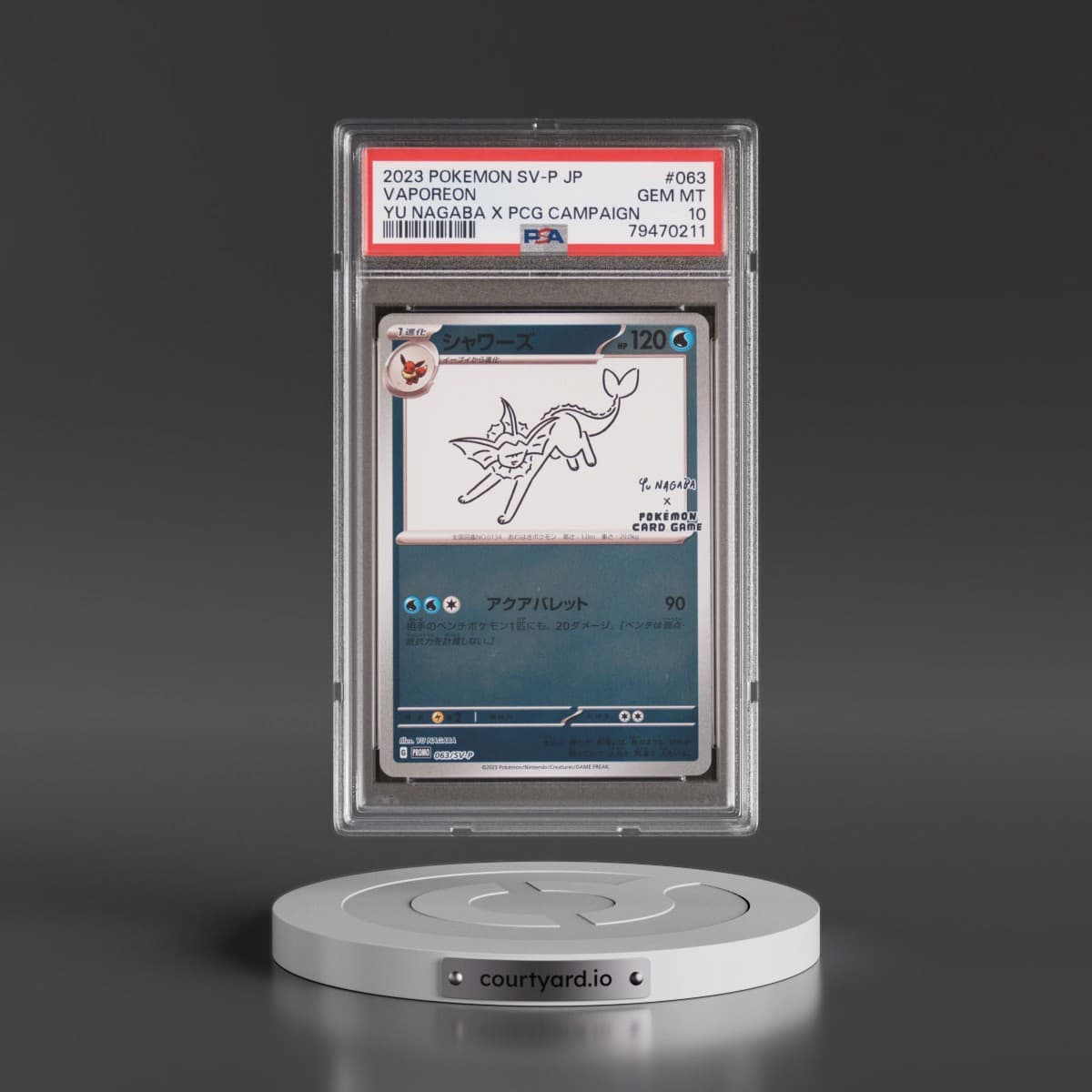 2023 Pokémon SV-P Promo #063 Vaporeon - YU Nagaba X Pokemon Card Game Campaign (PSA 10 GEM MINT)