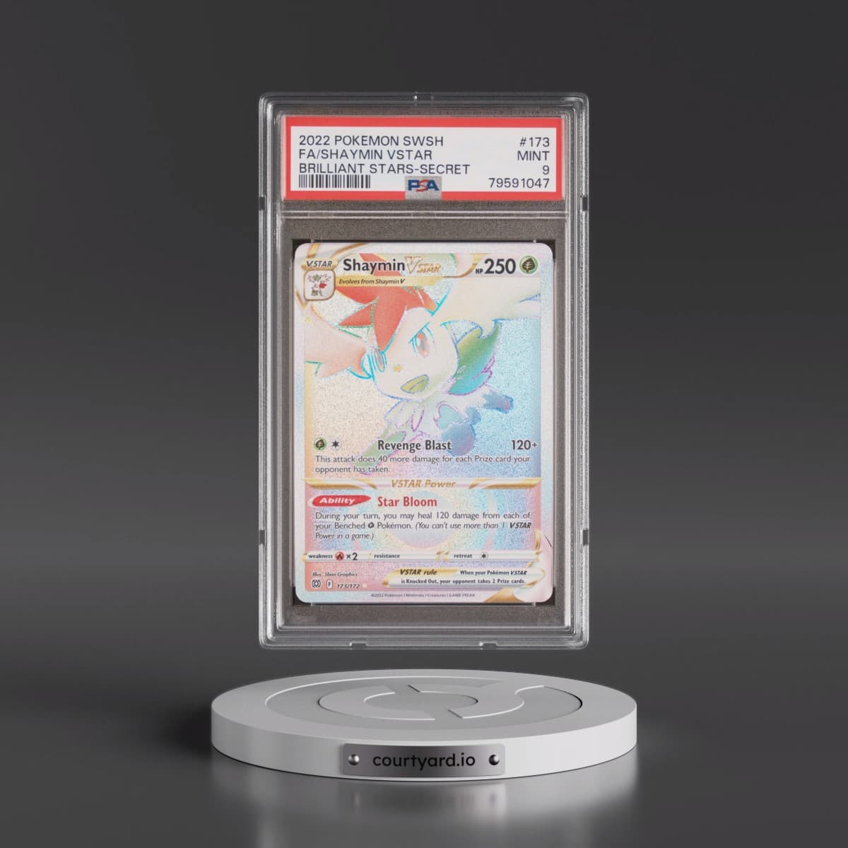 2022 Pokémon Sword & Shield Brilliant Stars #173 Shaymin Vstar - Full Art Secret (PSA 9 MINT)