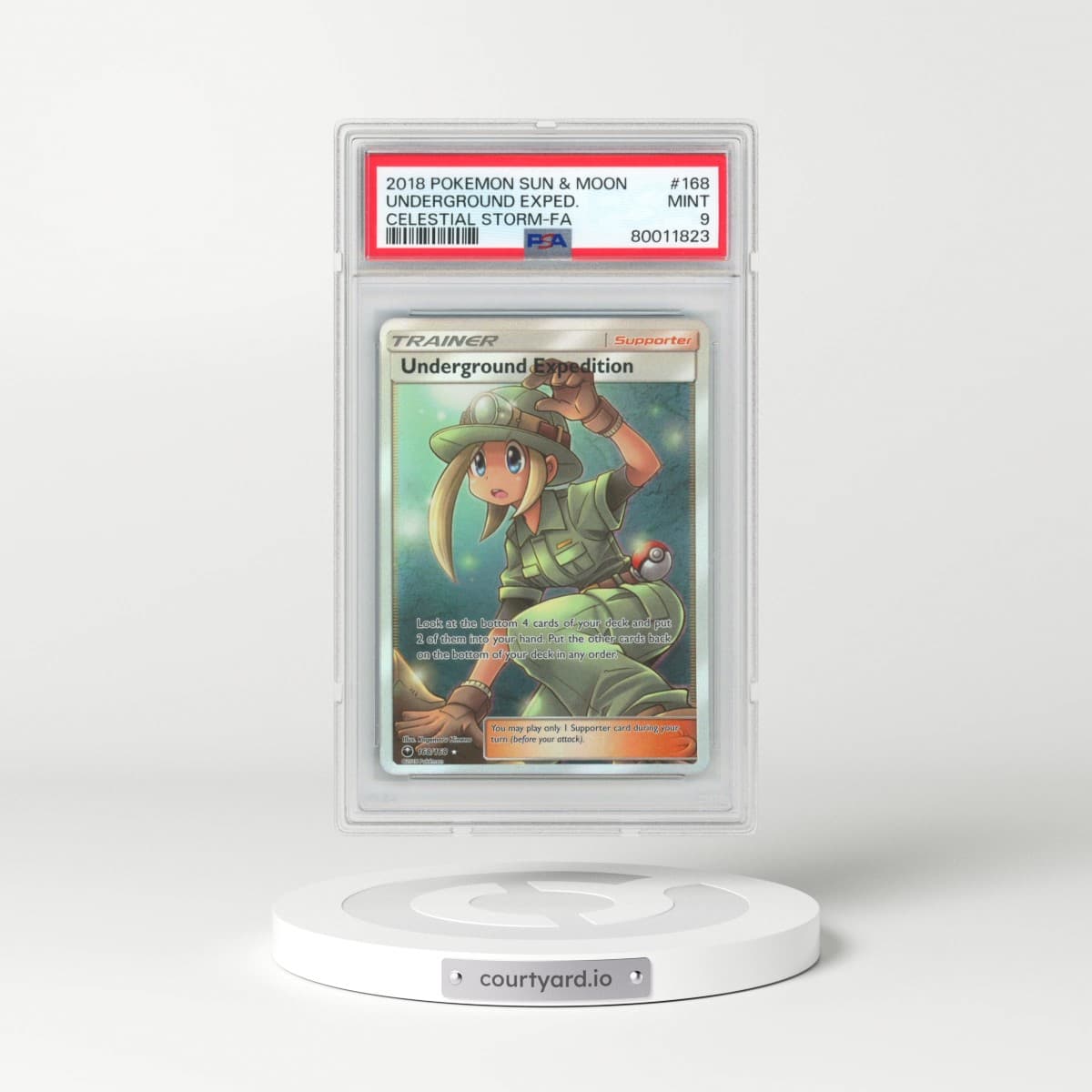 2018 Pokémon Sun & Moon Celestial Storm #168 Underground Expedition - Full Art (PSA 9 MINT)