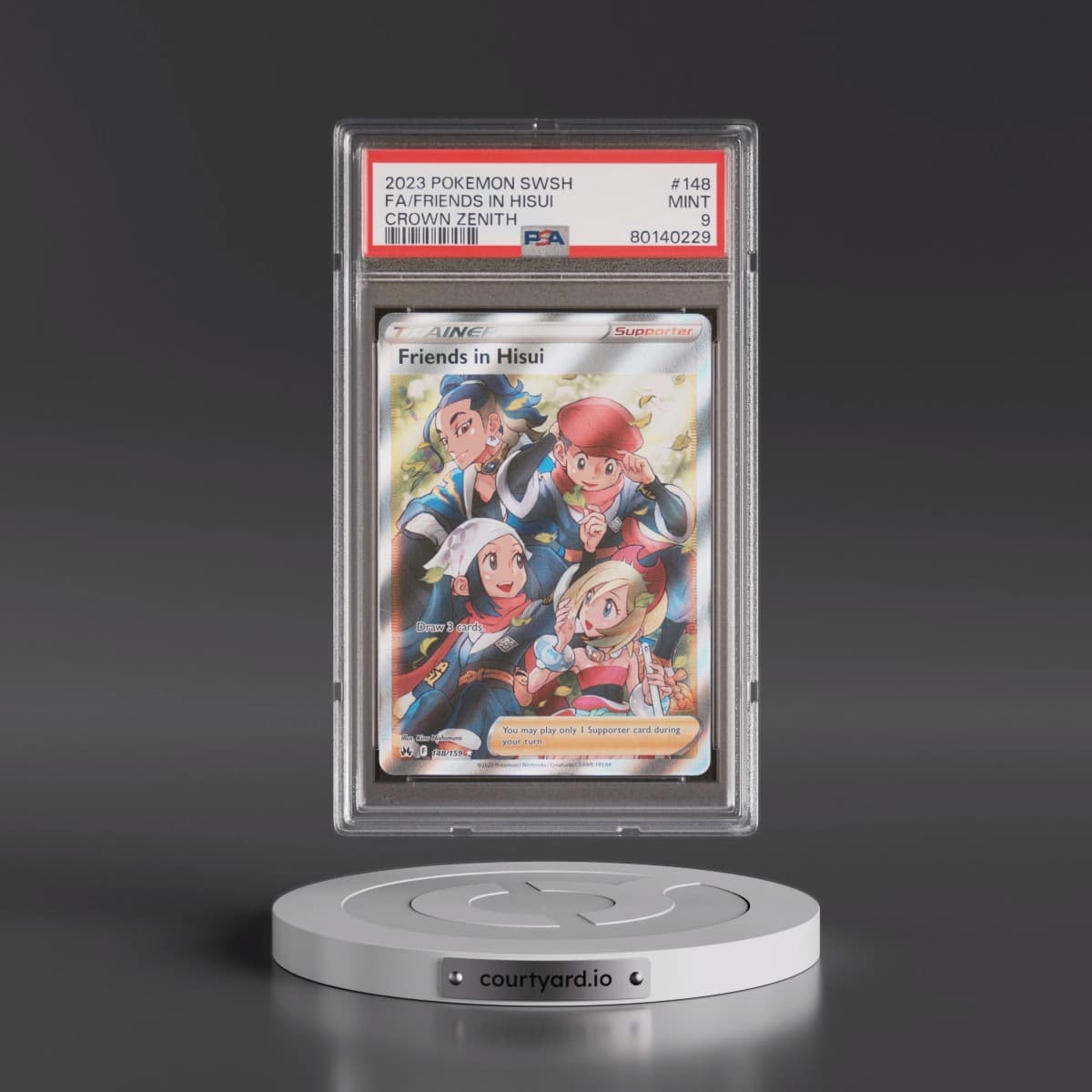 2023 Pokémon Sword and Shield Crown Zenith #148 Friends in Hisui - Full Art (PSA 9 MINT)