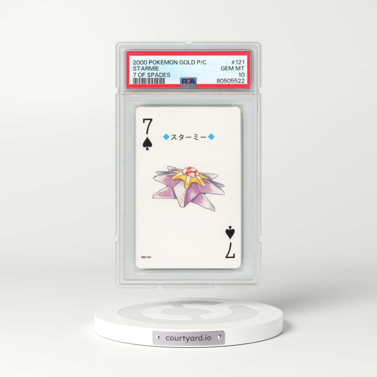 2000 Pokémon Gold Version Playing Cards #121 Starmie - 7 of Spades (PSA 10 GEM MINT)
