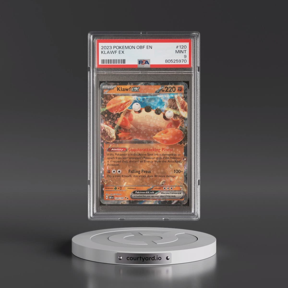 2023 Pokémon Obf EN-Obsidian Flames #120 Klawf EX - Holo (PSA 9 MINT)