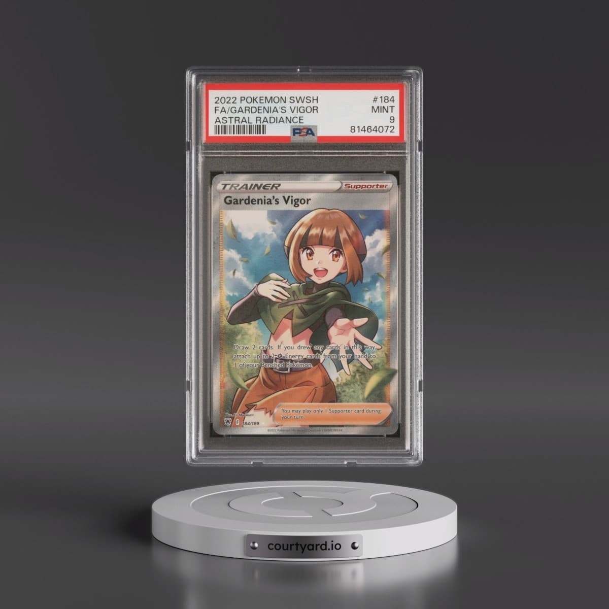 2022 Pokémon Sword & Shield Astral Radiance #184 Gardenia's Vigor - Full Art (PSA 9 MINT)