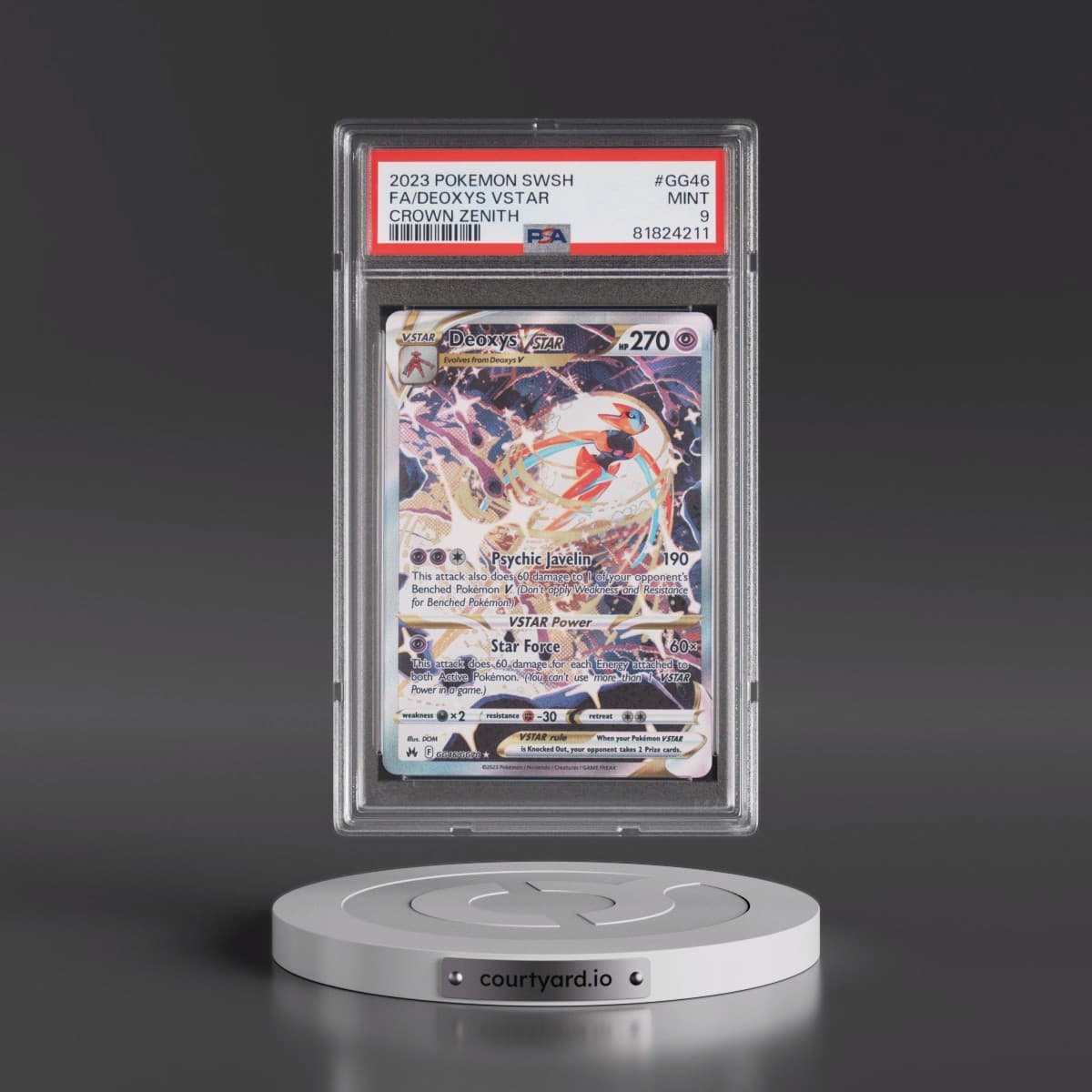 2023 Pokémon Sword and Shield Crown Zenith #GG46 Deoxys Vstar - Full Art (PSA 9 MINT)