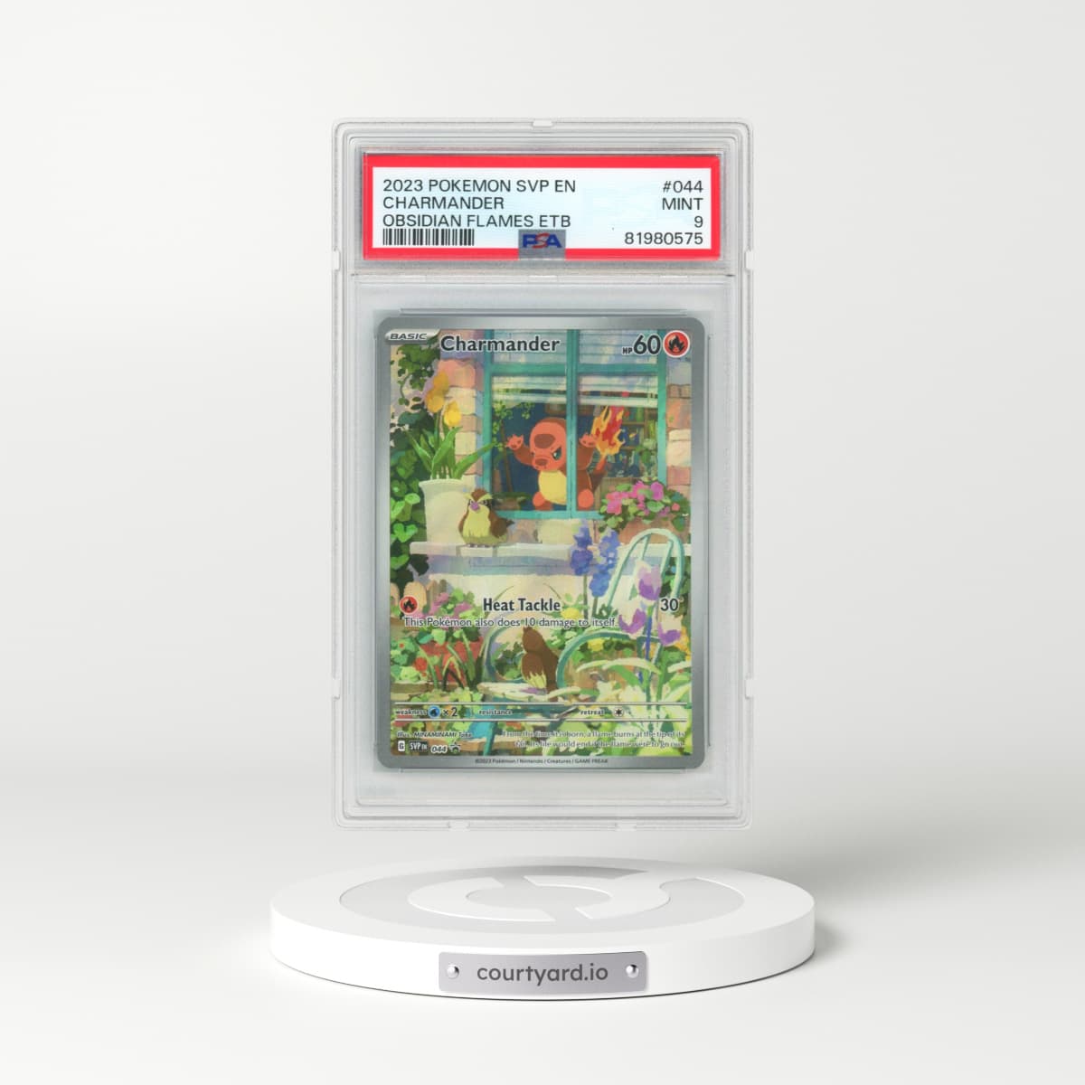 2023 Pokémon Svp EN-SV Black Star Promo #044 Charmander - Obsidian Flames Elite Trainer Box (PSA 9 MINT)