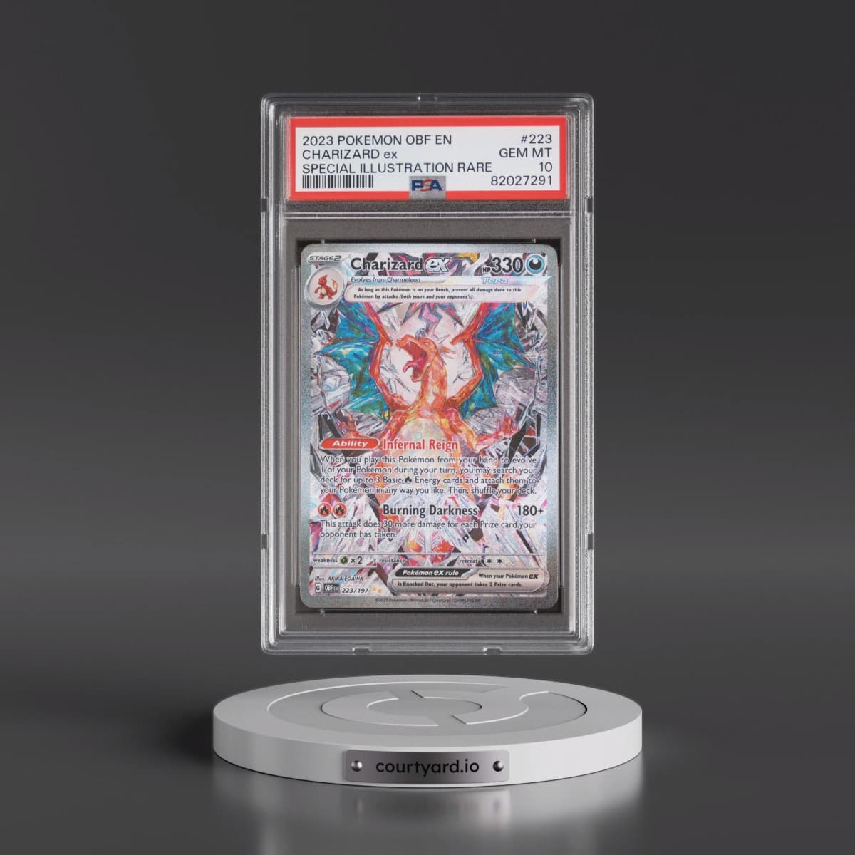 2023 Pokémon Obf EN-Obsidian Flames #223 Charizard EX - Holo Special Illustration Rare (PSA 10 GEM MINT)