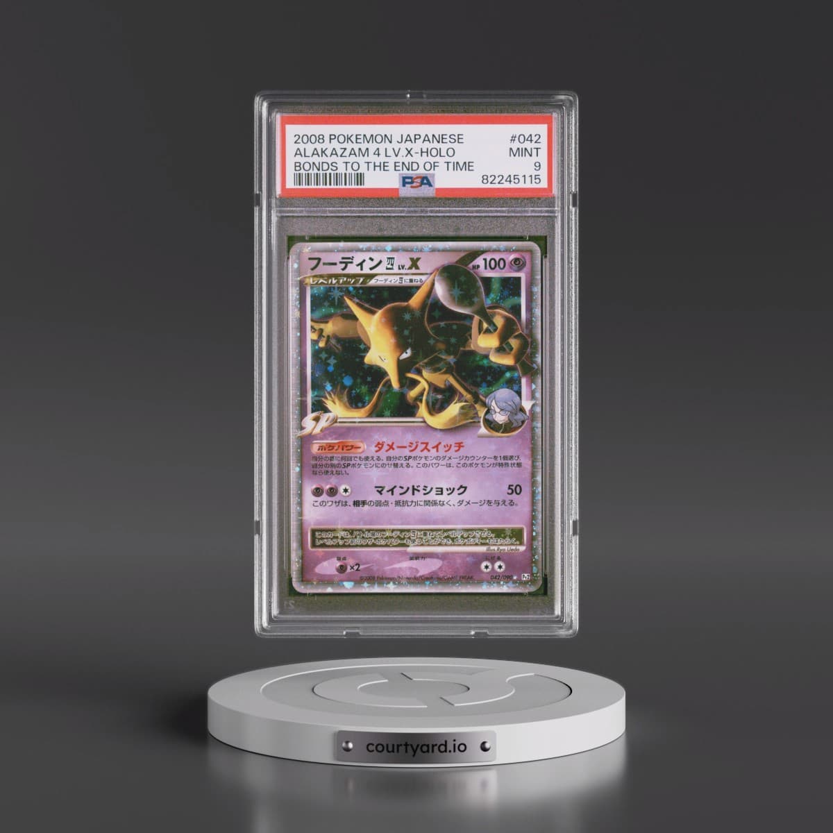 2008 Pokémon Bonds to the End of Time #042 Alakazam 4 LV.X - Holo (PSA 9 MINT)