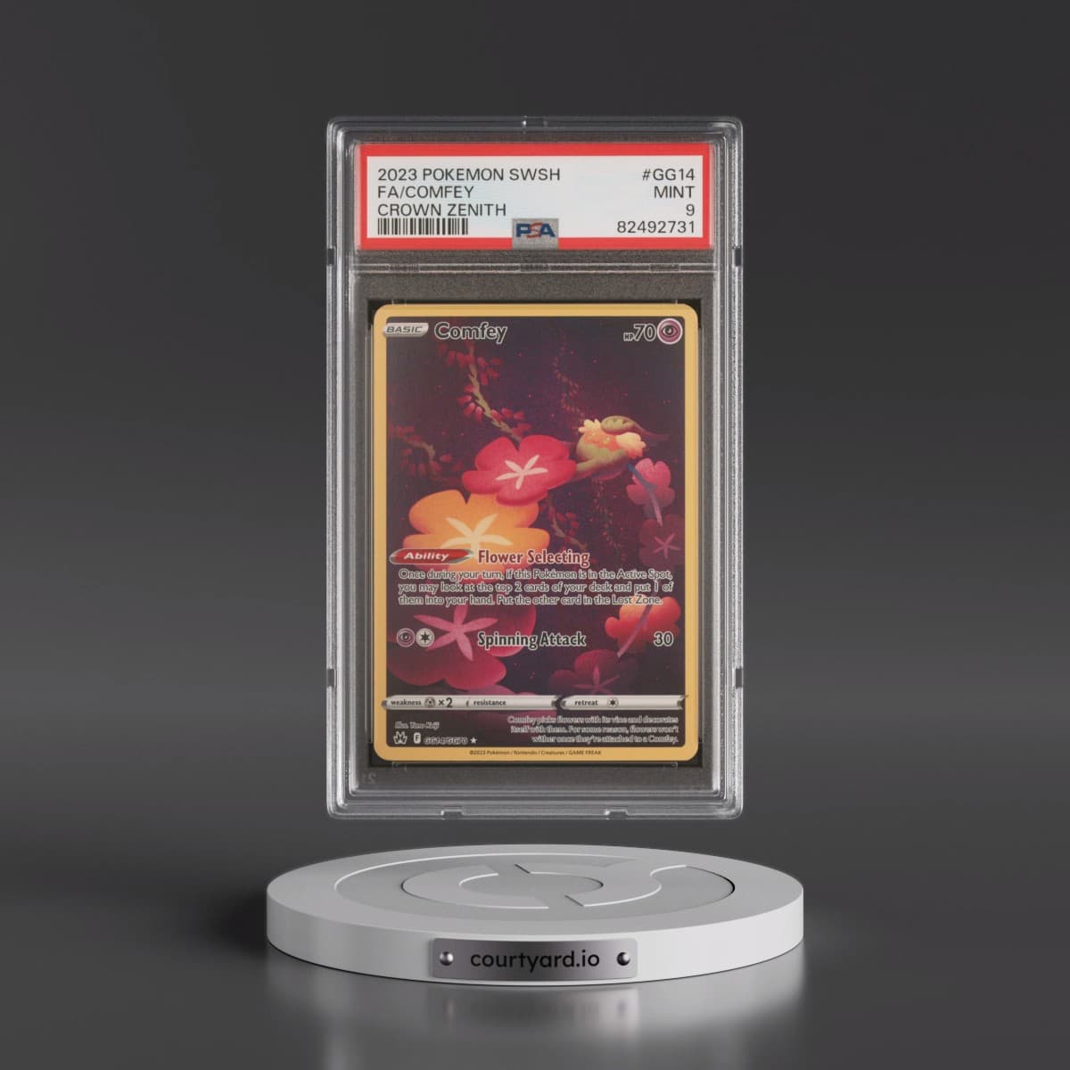 2023 Pokémon Sword and Shield Crown Zenith #GG14 Comfey - Full Art (PSA 9 MINT)