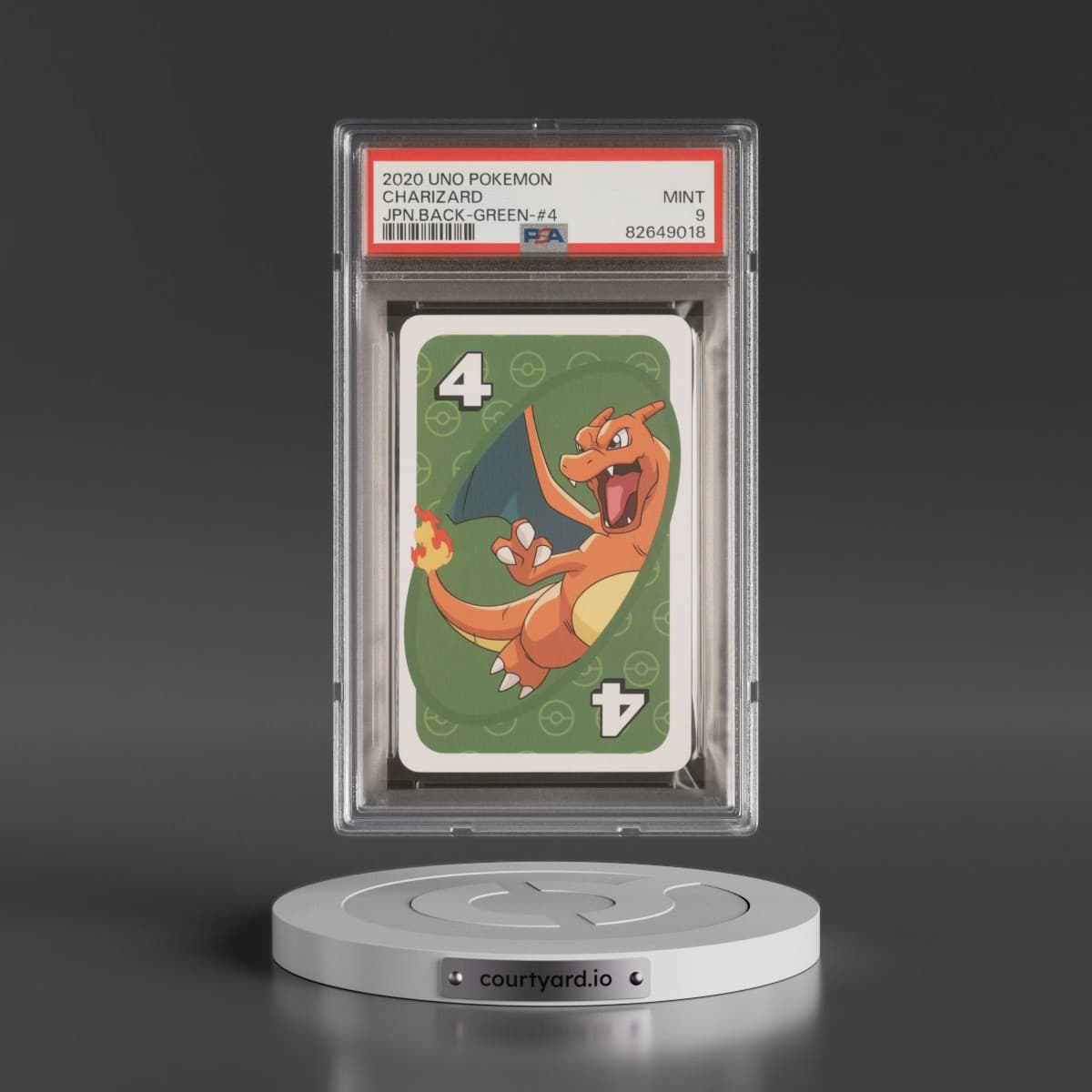 2020 Uno Pokémon Charizard - Back-Green-#4 (PSA 9 MINT)