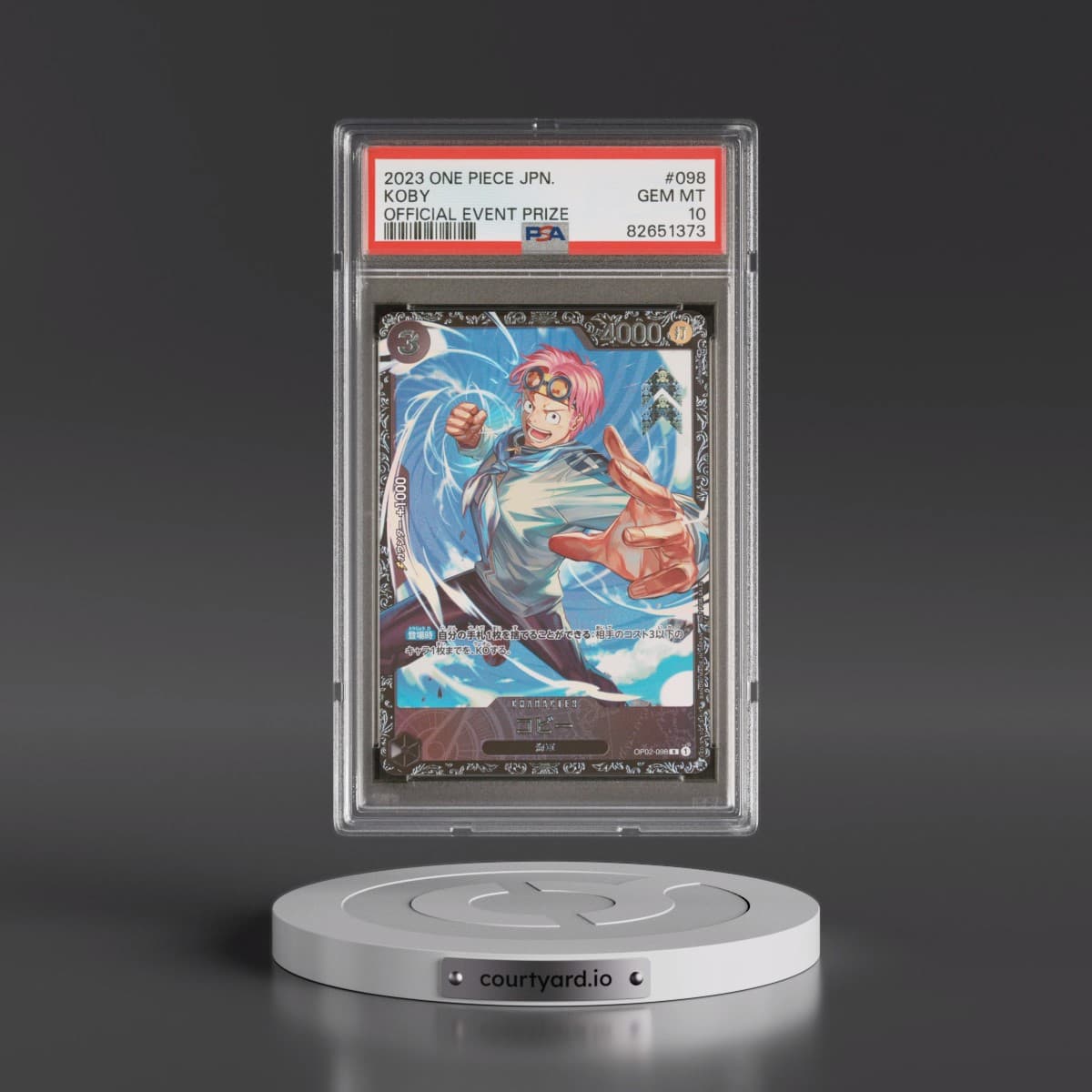2023 One Piece Japanese Promos #098 Koby - Official Event Prize (PSA 10 GEM MINT)