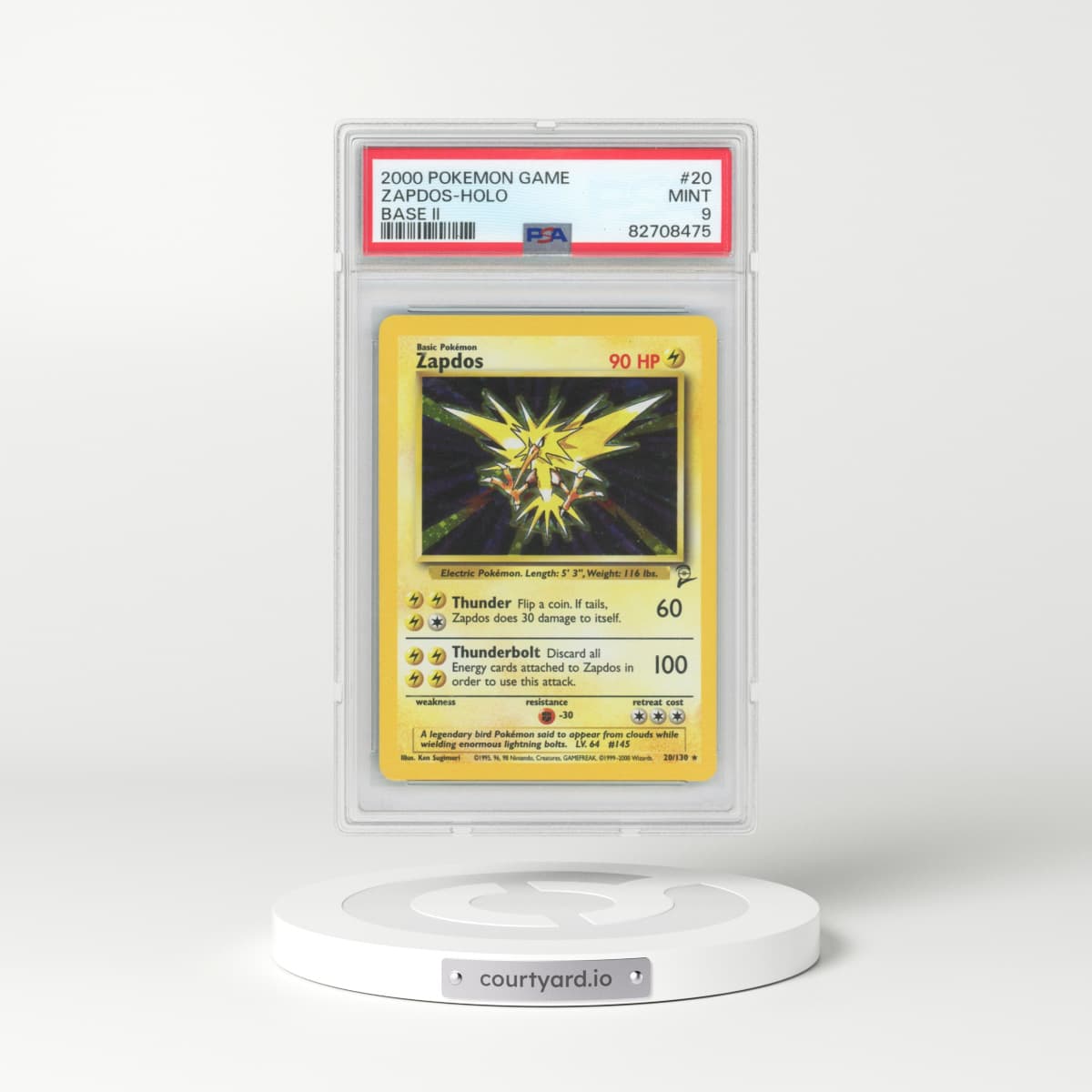 2000 Base Set 2 #20 Zapdos (PSA 9 MINT)
