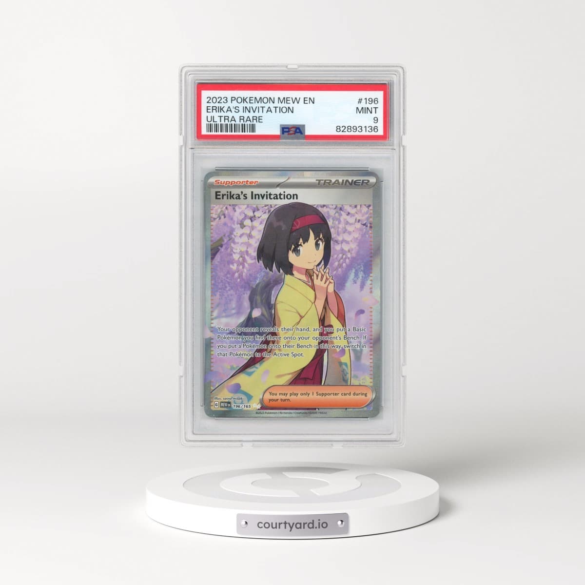 2023 Pokémon Mew EN-151 #196 Erika's Invitation - Ultra Rare (PSA 9 MINT)