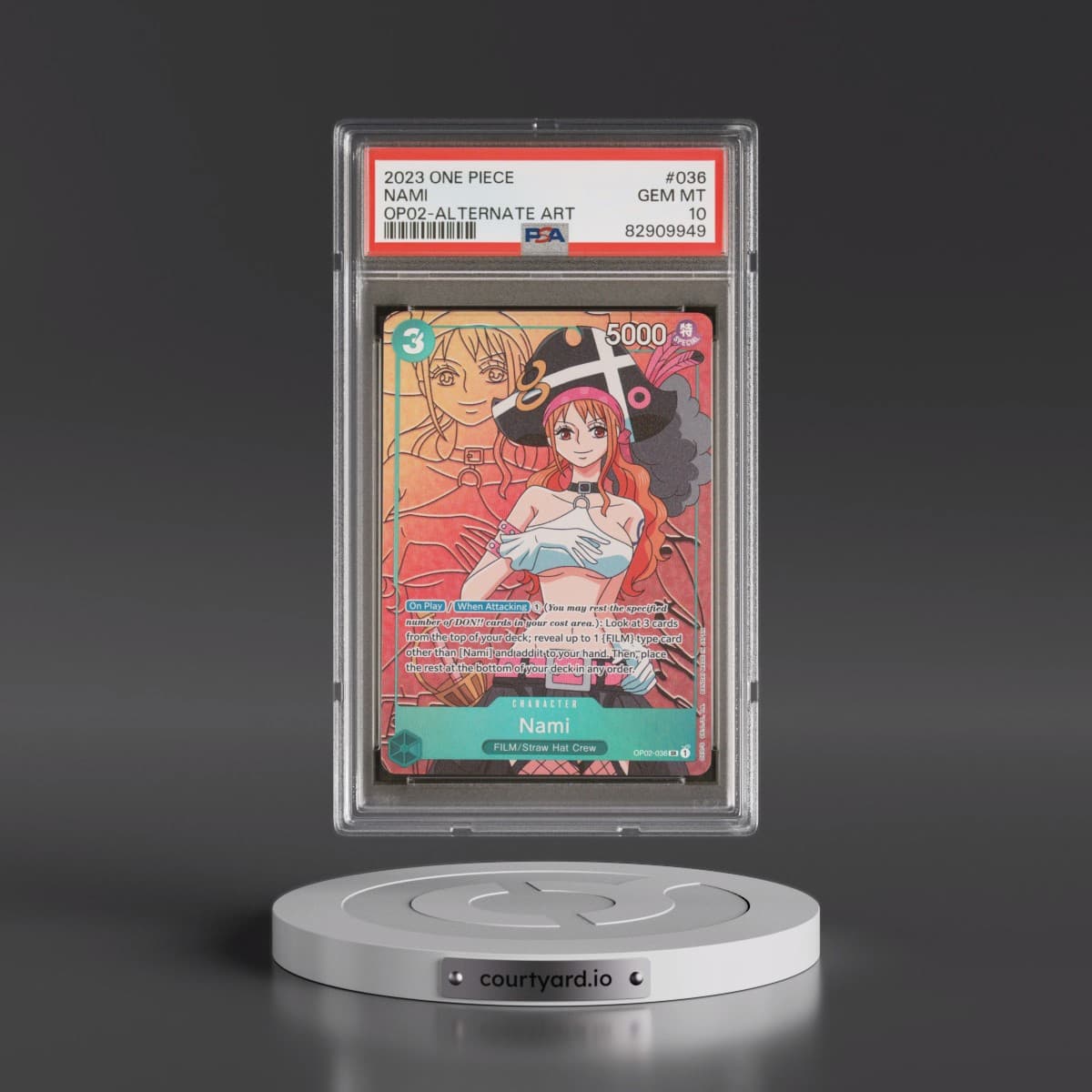 2023 One Piece OP02-Paramount War #036 Nami - Alternate Art (PSA 10 GEM MINT)