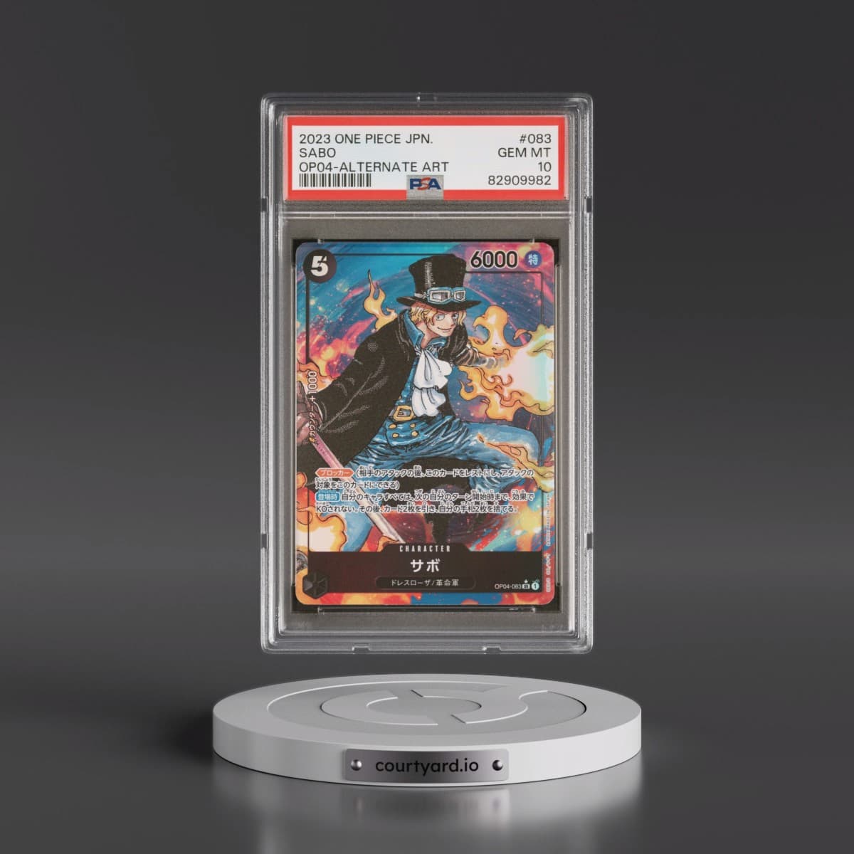 2023 One Piece Japanese OP04-Kingdoms of Intrigue #083 Sabo - Alternate Art (PSA 10 GEM MINT)