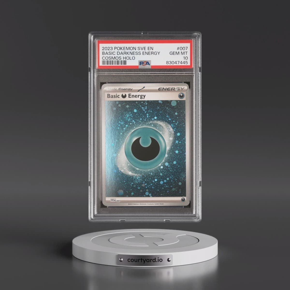 2023 Pokémon Sve EN-Basic Energies #007 Basic Darkness Energy - Cosmos Holo (PSA 10 GEM MINT)